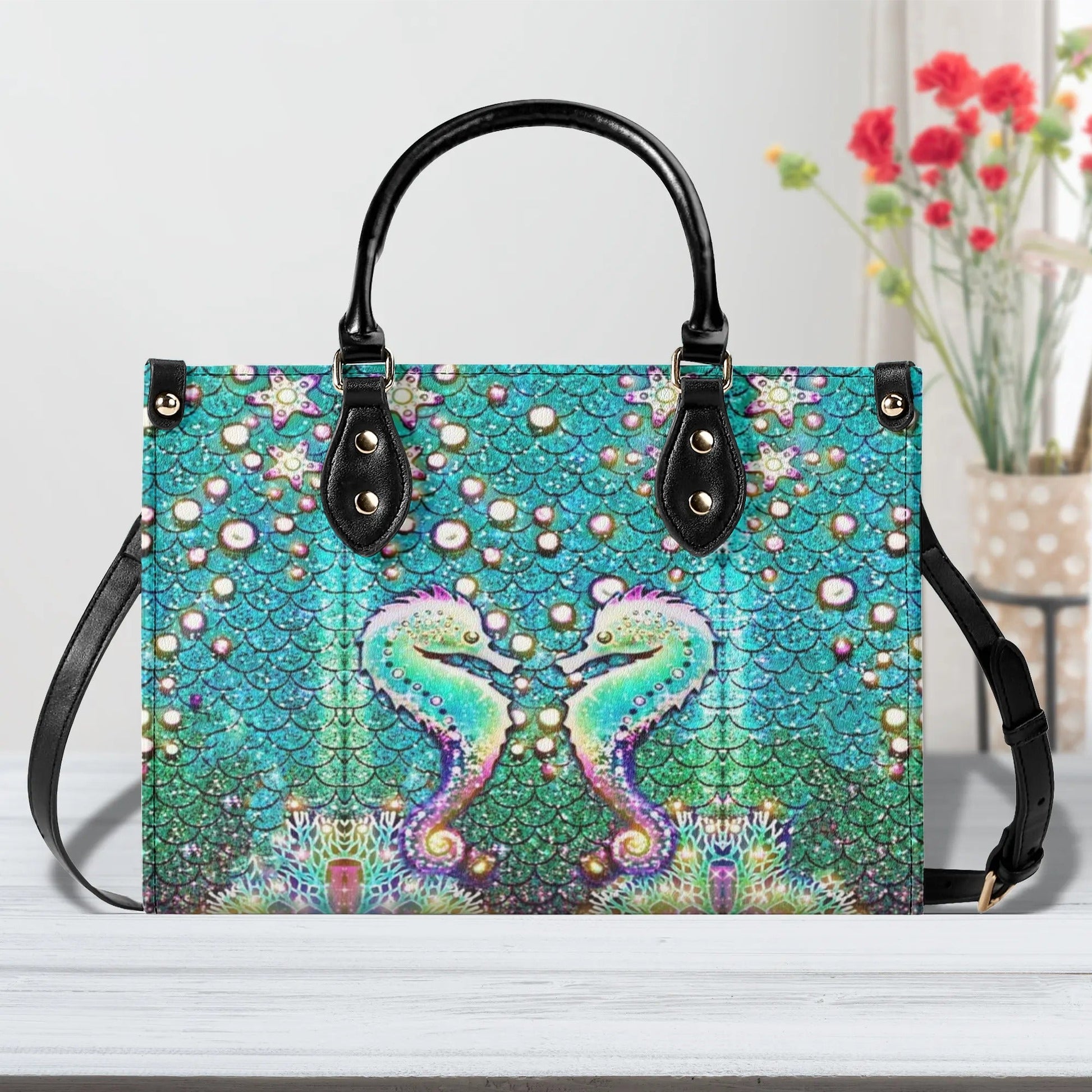 Bigcrowns GLOWING SEAHORSE LEATHER HANDBAG YHDU1706242
