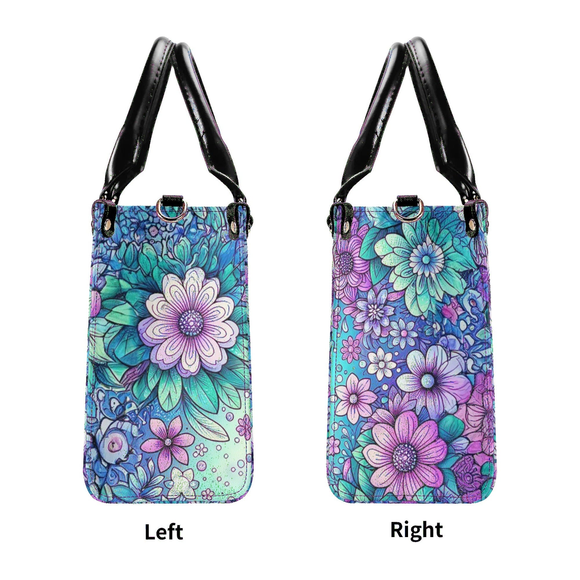 Bigcrowns SEA TURTLE FLORAL LEATHER HANDBAG T1206245