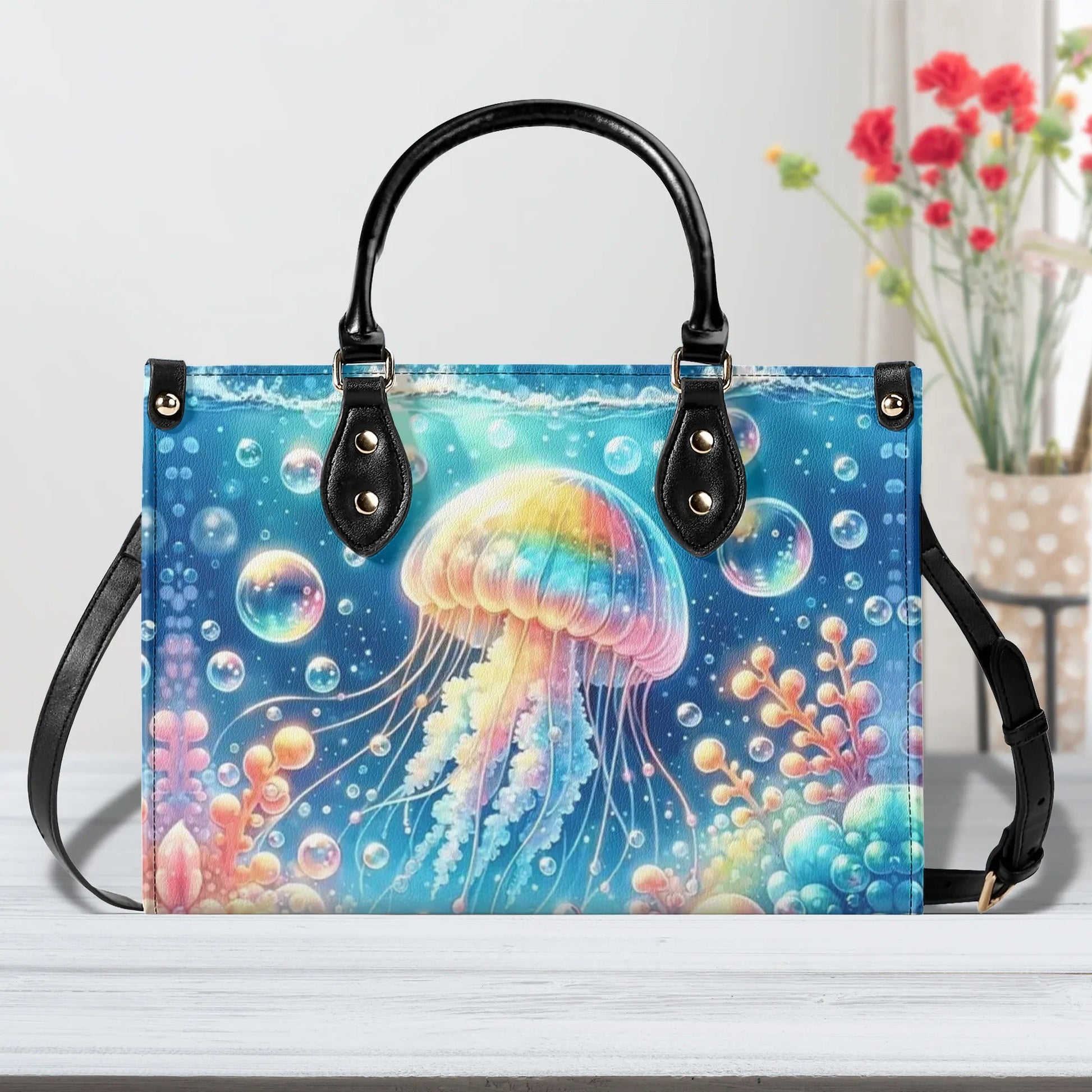 Bigcrowns AS FREE AS THE OCEAN LEATHER HANDBAG YHDU1207242