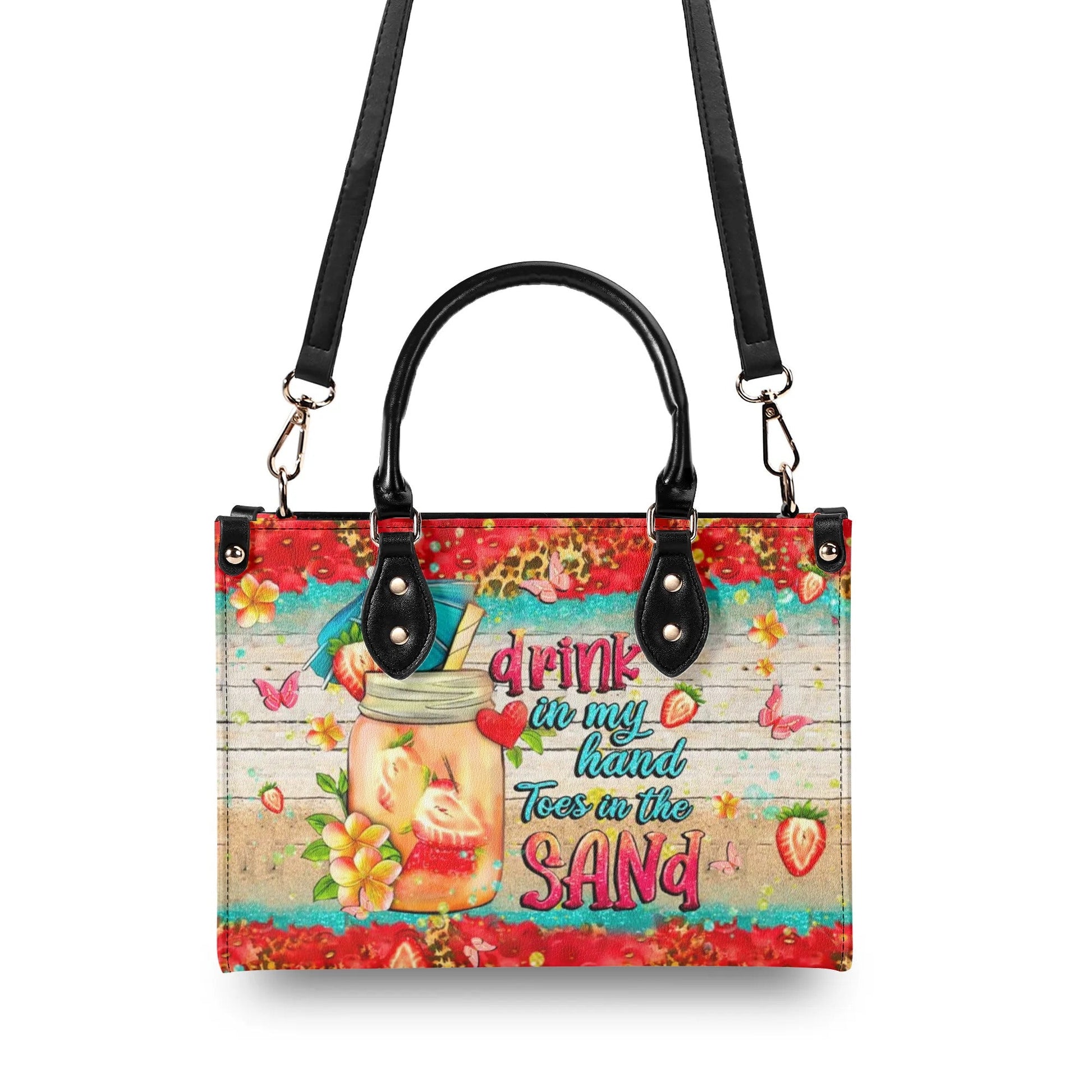 Bigcrowns DRINK IN MY HAND TOES IN THE SAND LEATHER HANDBAG N2506244
