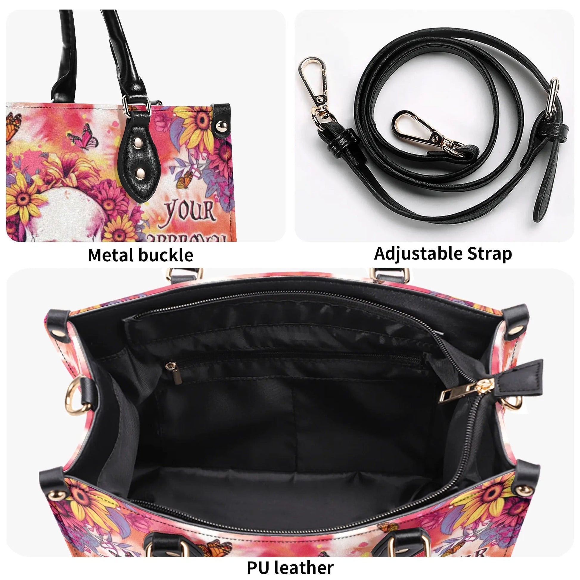 I AM WHO I AM FLORAL SKULL TIE DYE LEATHER HANDBAG - TLTW2406241