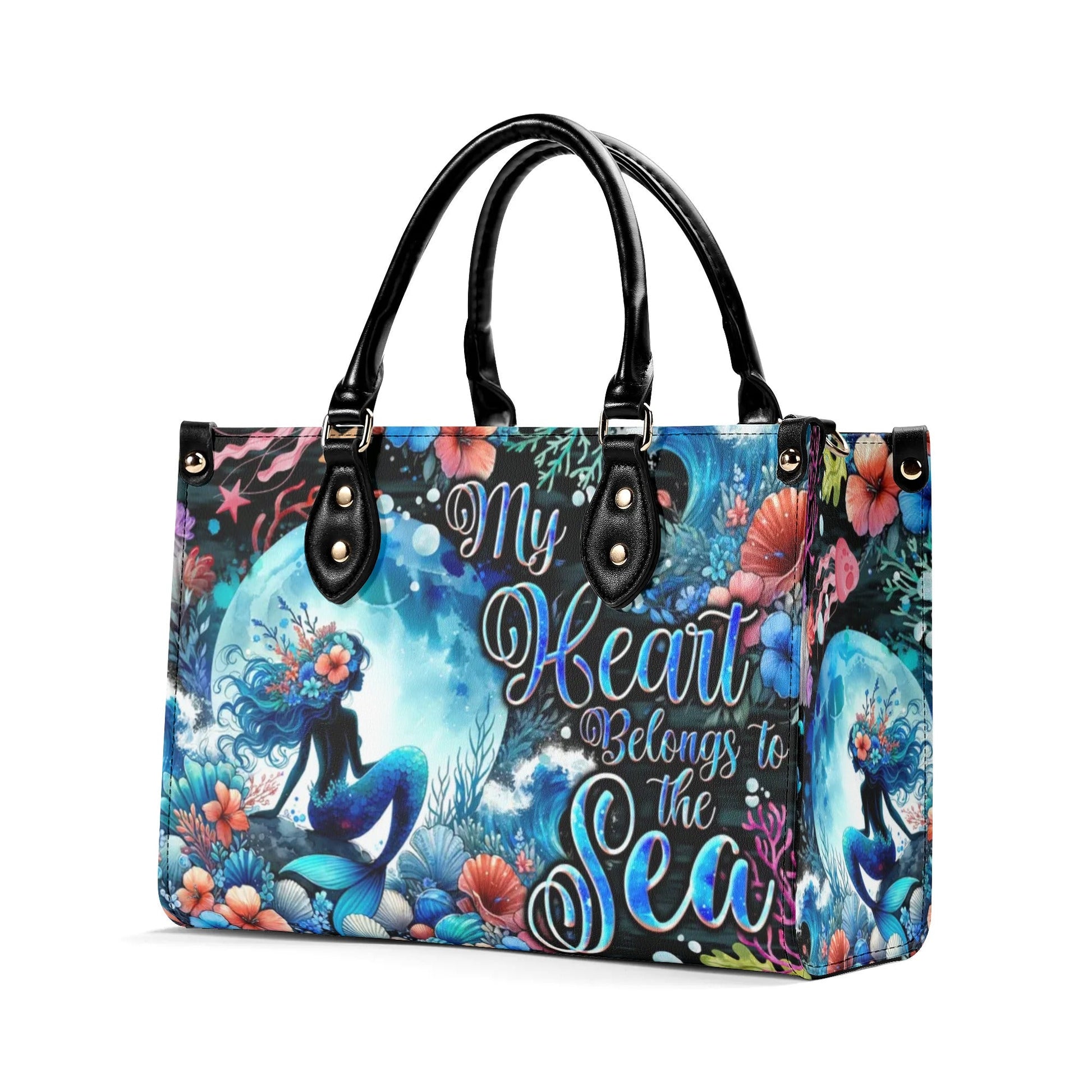 Bigcrowns MY HEART BELONGS TO THE SEA MERMAID LEATHER HANDBAG TYQY2805245