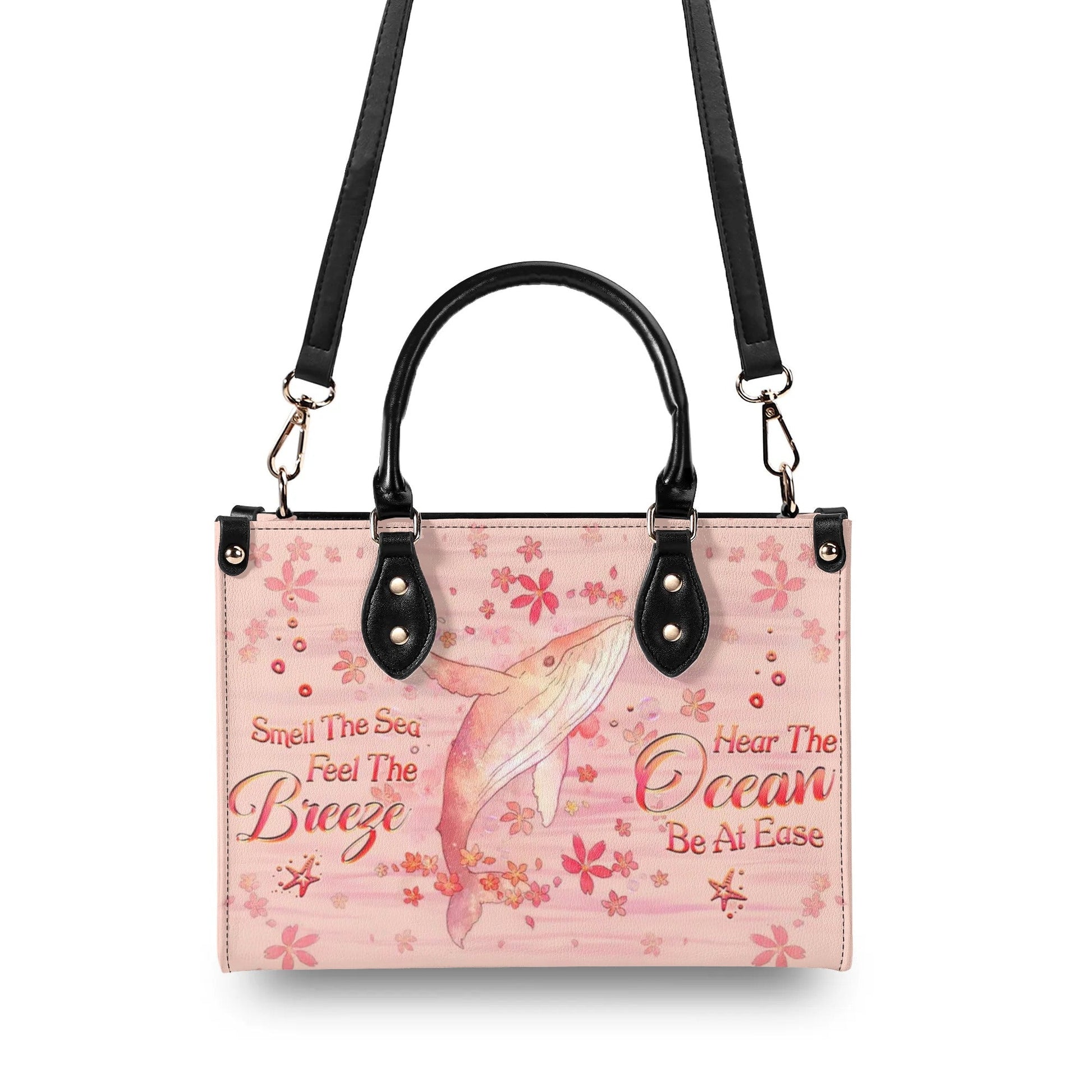 Bigcrowns SMELL THE SEA FEEL THE BREEZE WHALE LEATHER HANDBAG G1308244