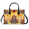 SHE IS SUNSHINE SUNFLOWER SKULL LEATHER HANDBAG - TLNT2406243
