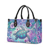 Bigcrowns SEA TURTLE FLORAL LEATHER HANDBAG T1206245