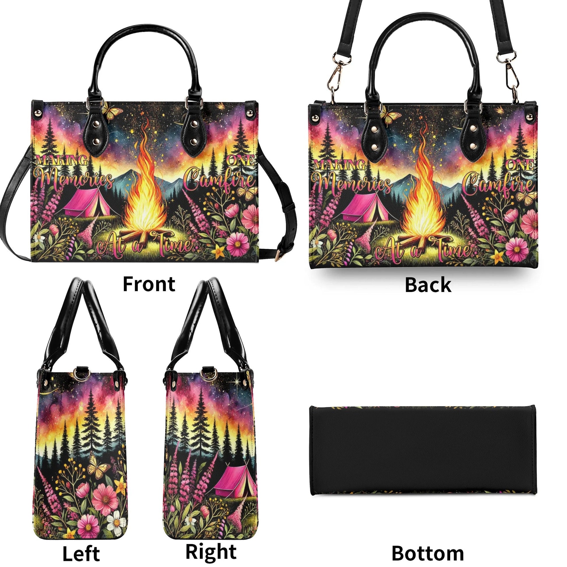 Bigcrowns MAKING MEMORIES ONE CAMPFIRE AT A TIME LEATHER HANDBAG TYTM0207242