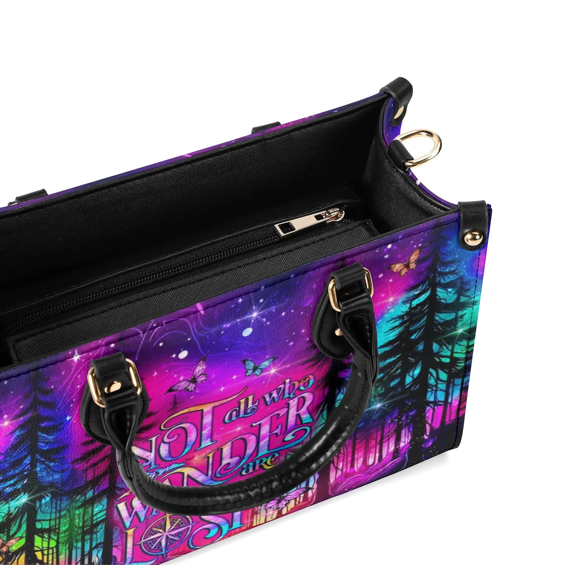 Bigcrowns NOT ALL WHO WANDER ARE LOST LEATHER HANDBAG T0509243