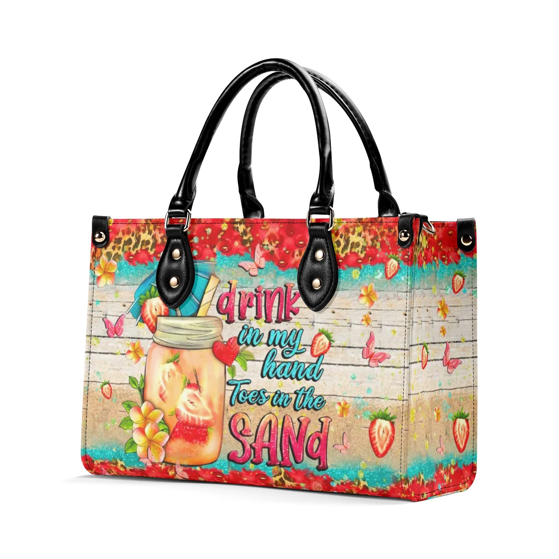 Bigcrowns DRINK IN MY HAND TOES IN THE SAND LEATHER HANDBAG N2506244