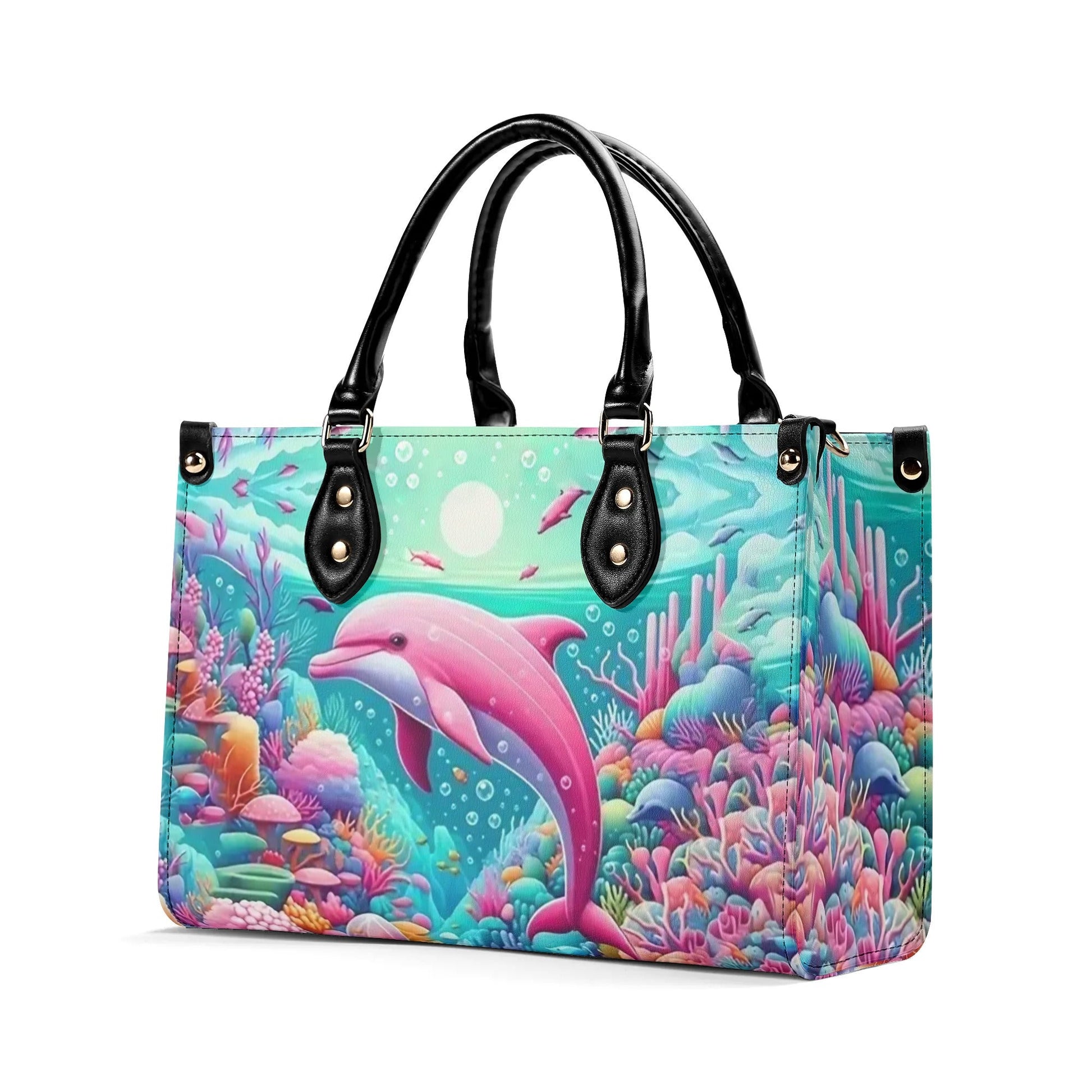 Bigcrowns DOLPHIN IN THE OCEAN LEATHER HANDBAG G0407244