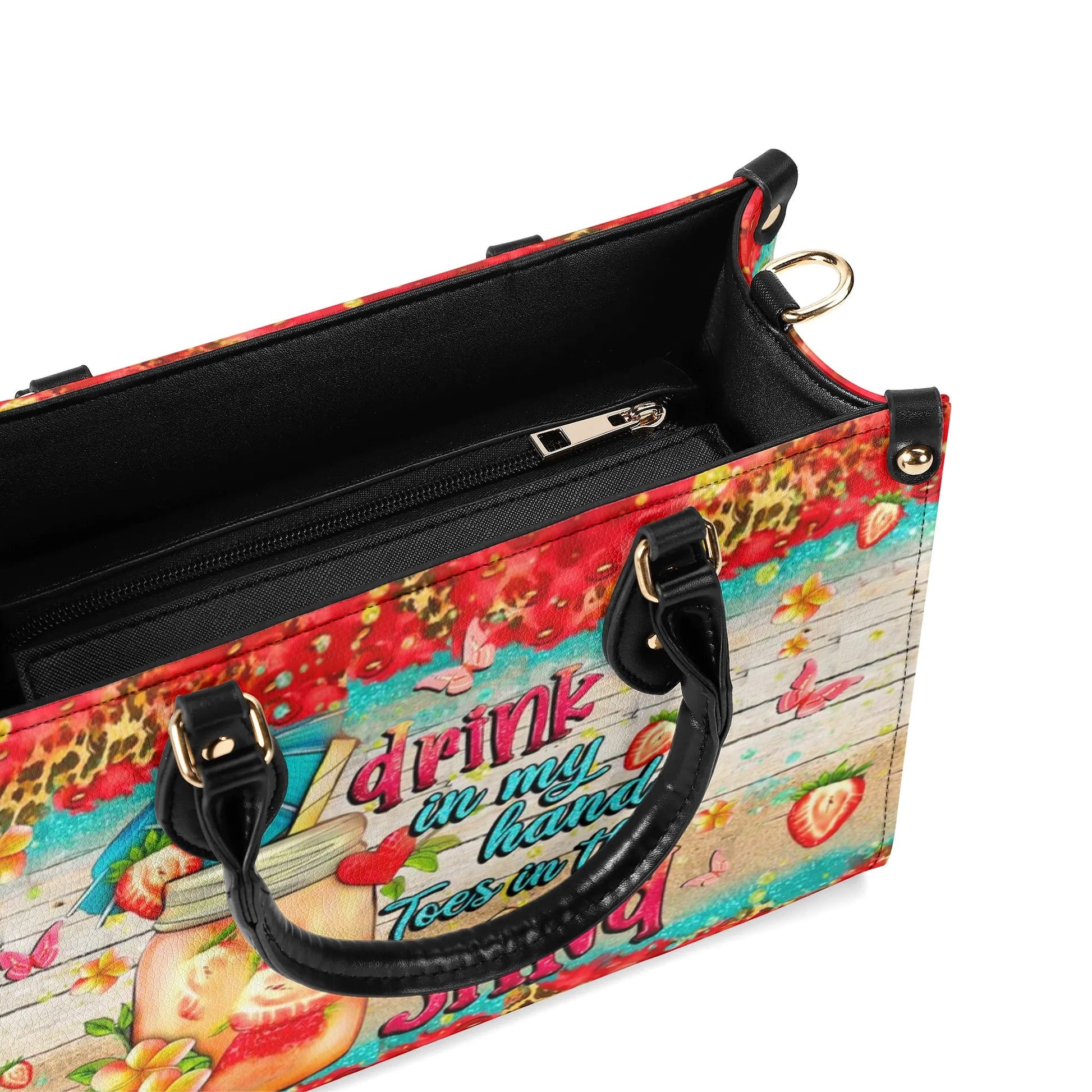 Bigcrowns DRINK IN MY HAND TOES IN THE SAND LEATHER HANDBAG N2506244
