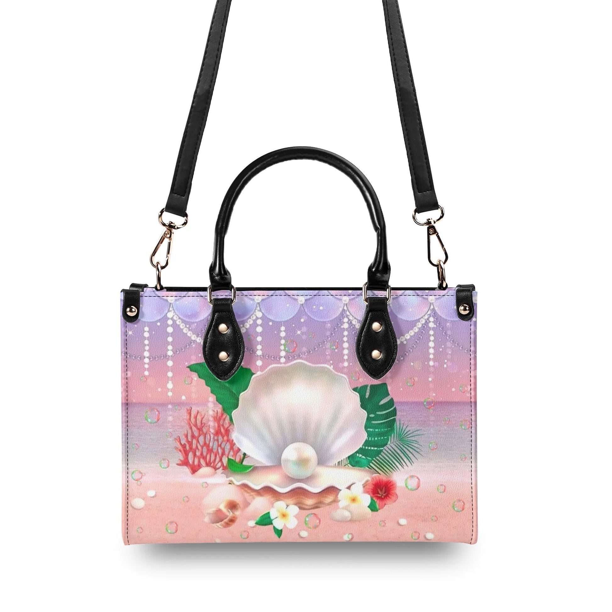 Bigcrowns I'M PRETTY SURE MY BIRTHSTONE IS A SEASHELL LEATHER HANDBAG N1806241