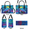 Bigcrowns BLUE TURTLE BEACH LEATHER HANDBAG T0303253