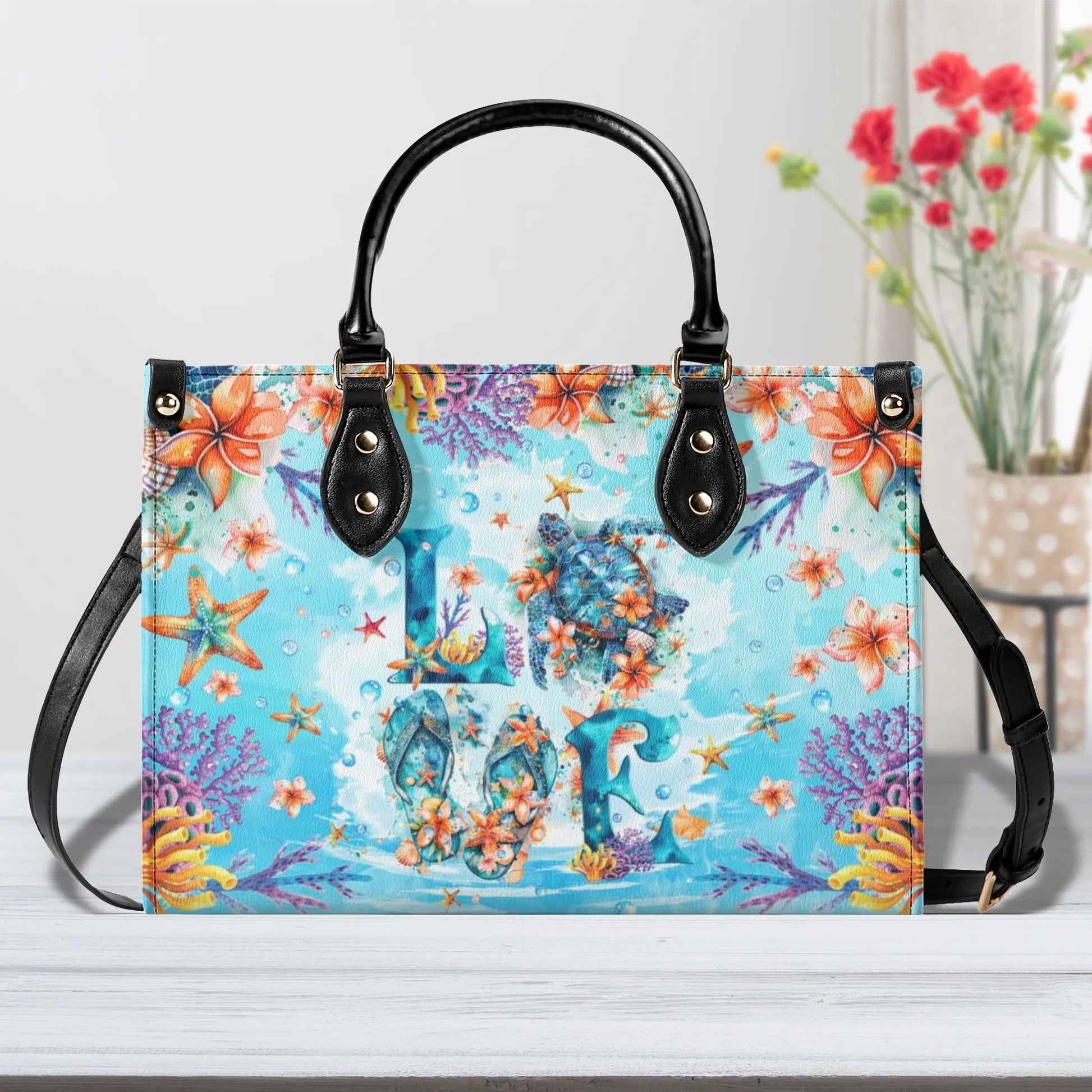 Bigcrowns LOVE SEA TURTLE LEATHER HANDBAG W2006243