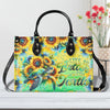 Life Is Better With Turtle Sunflower Leather Handbag