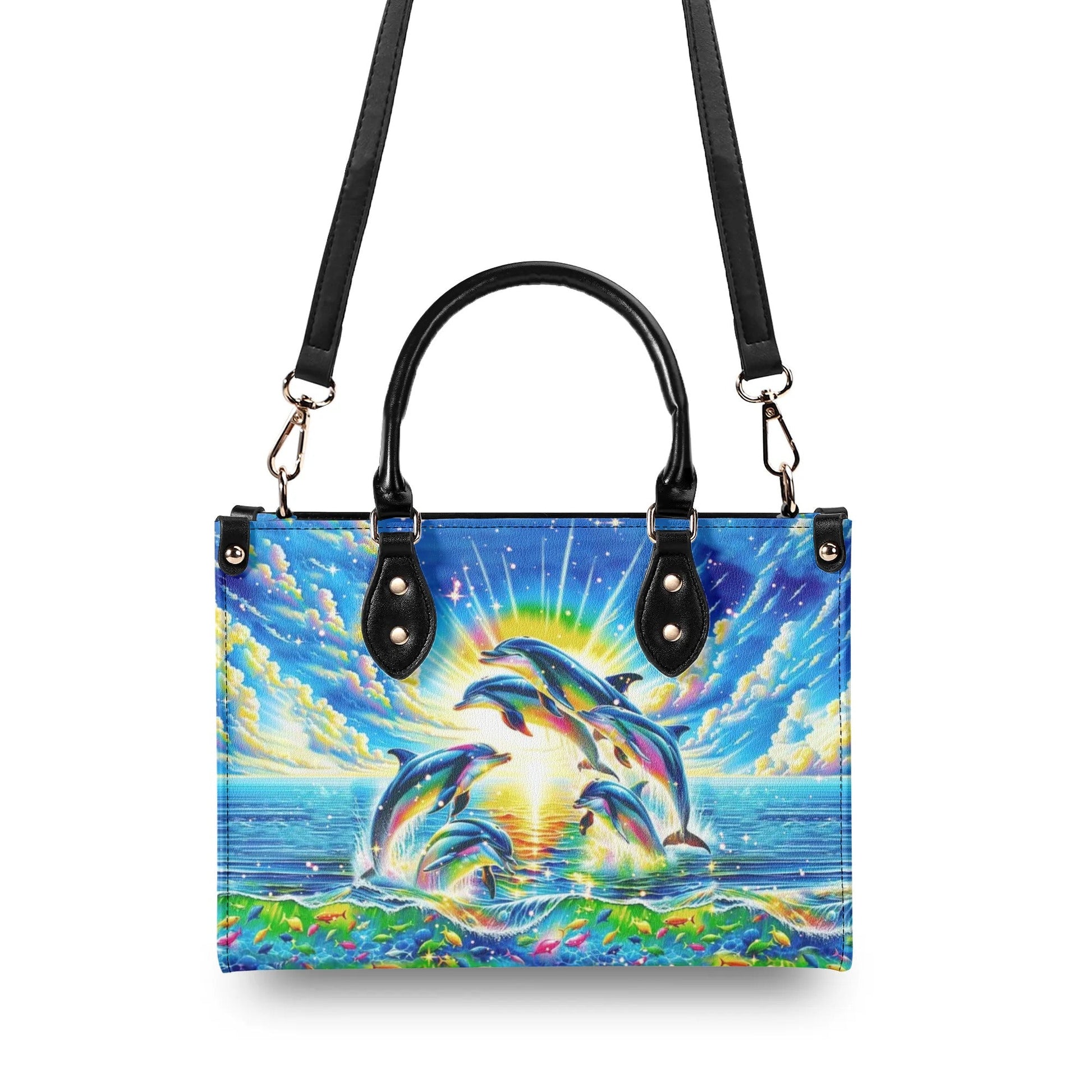 Bigcrowns COLORFUL DOLPHIN LEATHER HANDBAG T0708243