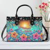 Happiness Comes In Waves Leather Handbag