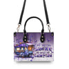 Bigcrowns MY BROOM BROKE CAMPING HALLOWEEN LEATHER HANDBAG N1109244