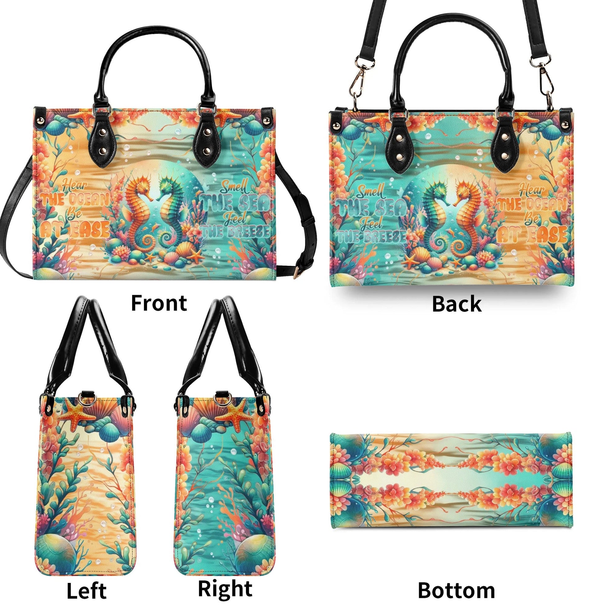 Bigcrowns SMELL THE SEA FEEL THE BREEZE SEAHORSE LEATHER HANDBAG T2407244