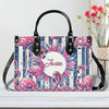 Flamingo Tropical Leather Handbag
