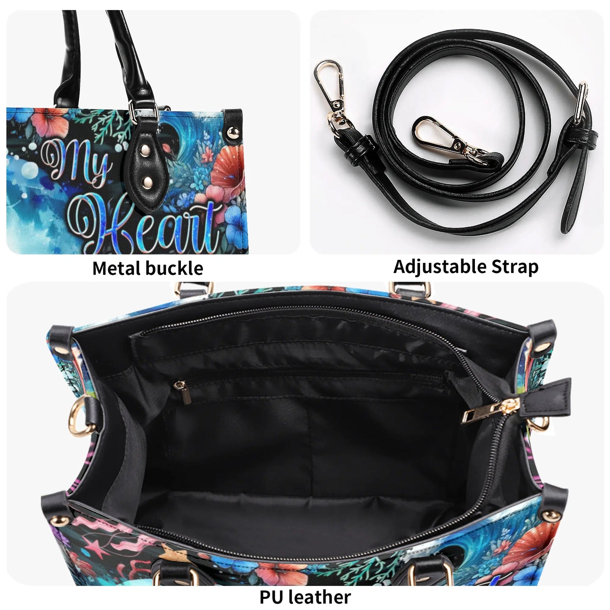 Bigcrowns MY HEART BELONGS TO THE SEA MERMAID LEATHER HANDBAG TYQY2805245