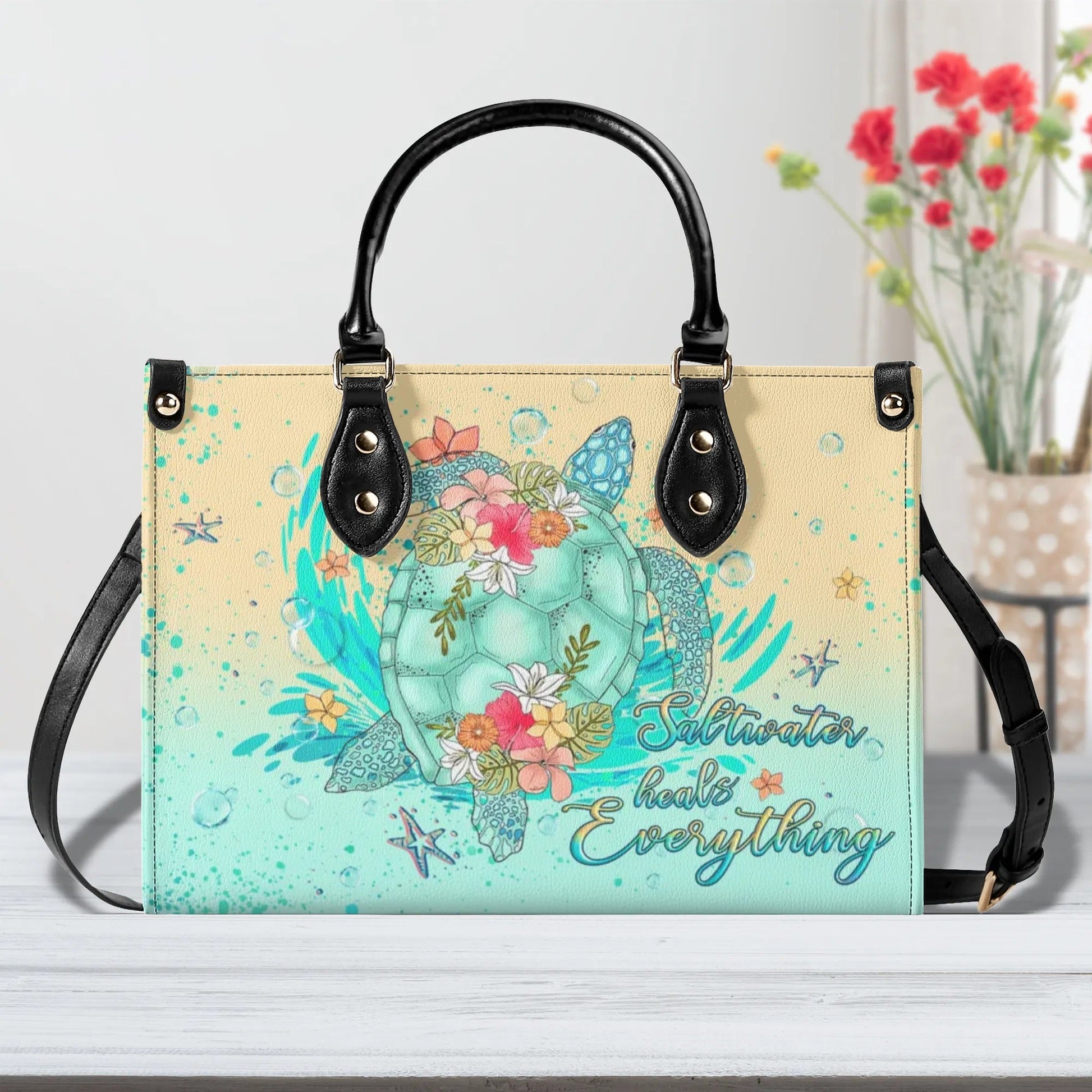 Bigcrowns SALTWATER HEALS EVERYTHING LEATHER HANDBAG T2207244