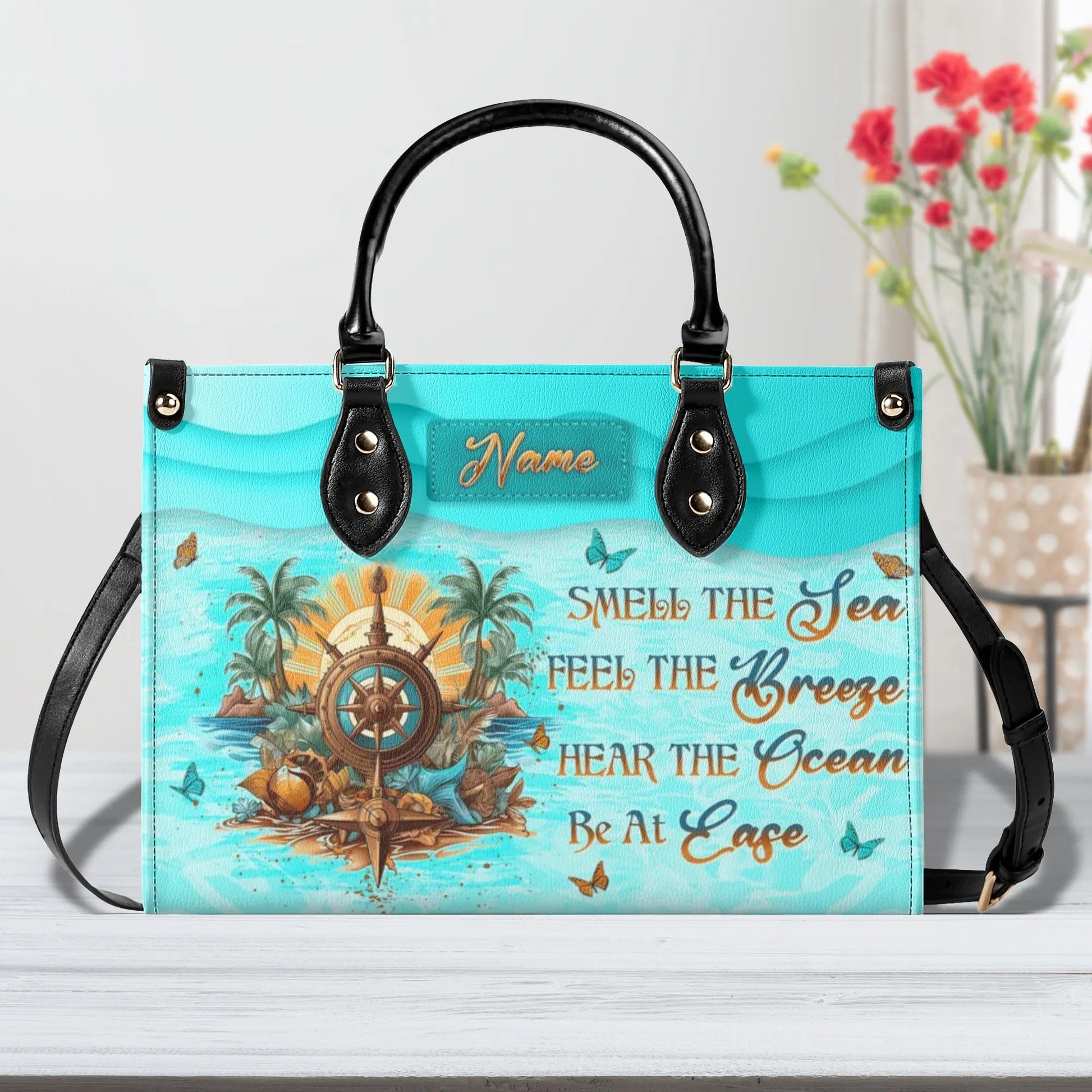 Bigcrowns SMELL THE SEA FEEL THE BREEZE LEATHER HANDBAG N1706242