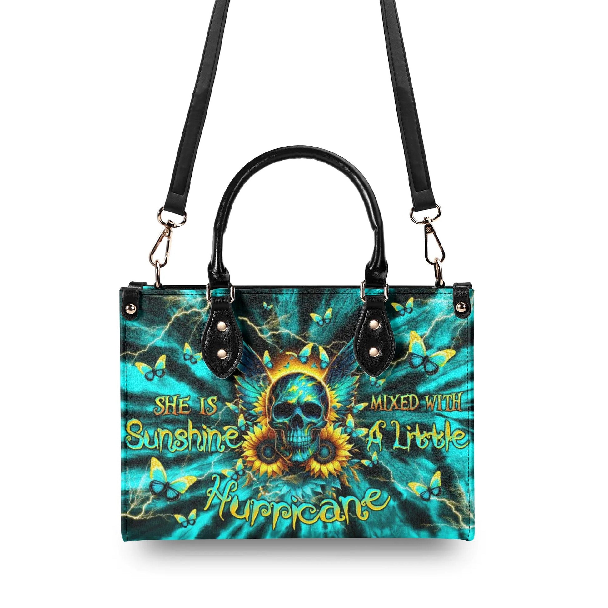 SHE IS SUNSHINE SKULL WINGS TIE DYE LEATHER HANDBAG - TLTW2506241