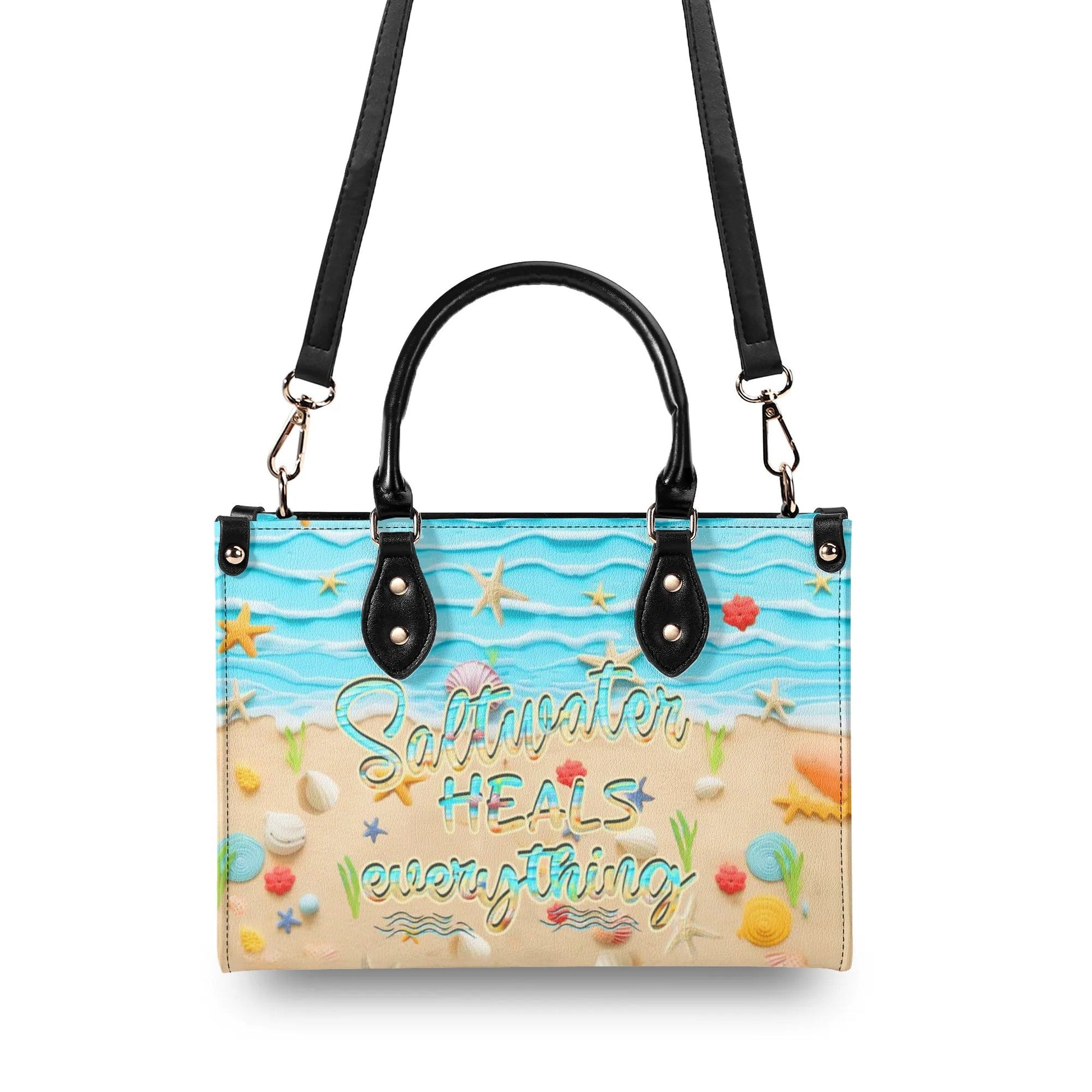 Bigcrowns SALTWATER HEALS EVERYTHING LEATHER HANDBAG N1806242