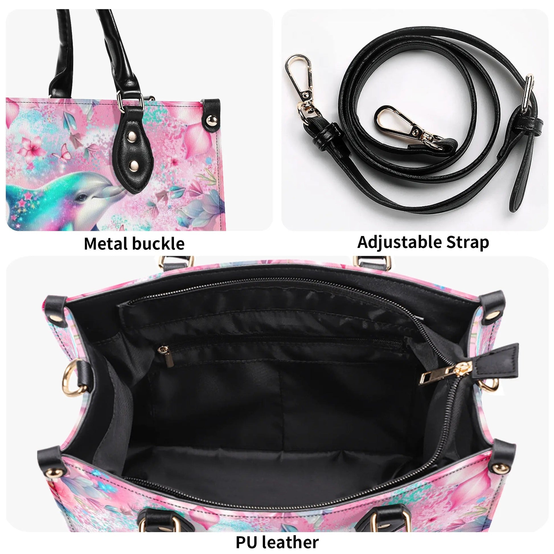 Bigcrowns DOLPHIN FLORAL LEATHER HANDBAG T1107242