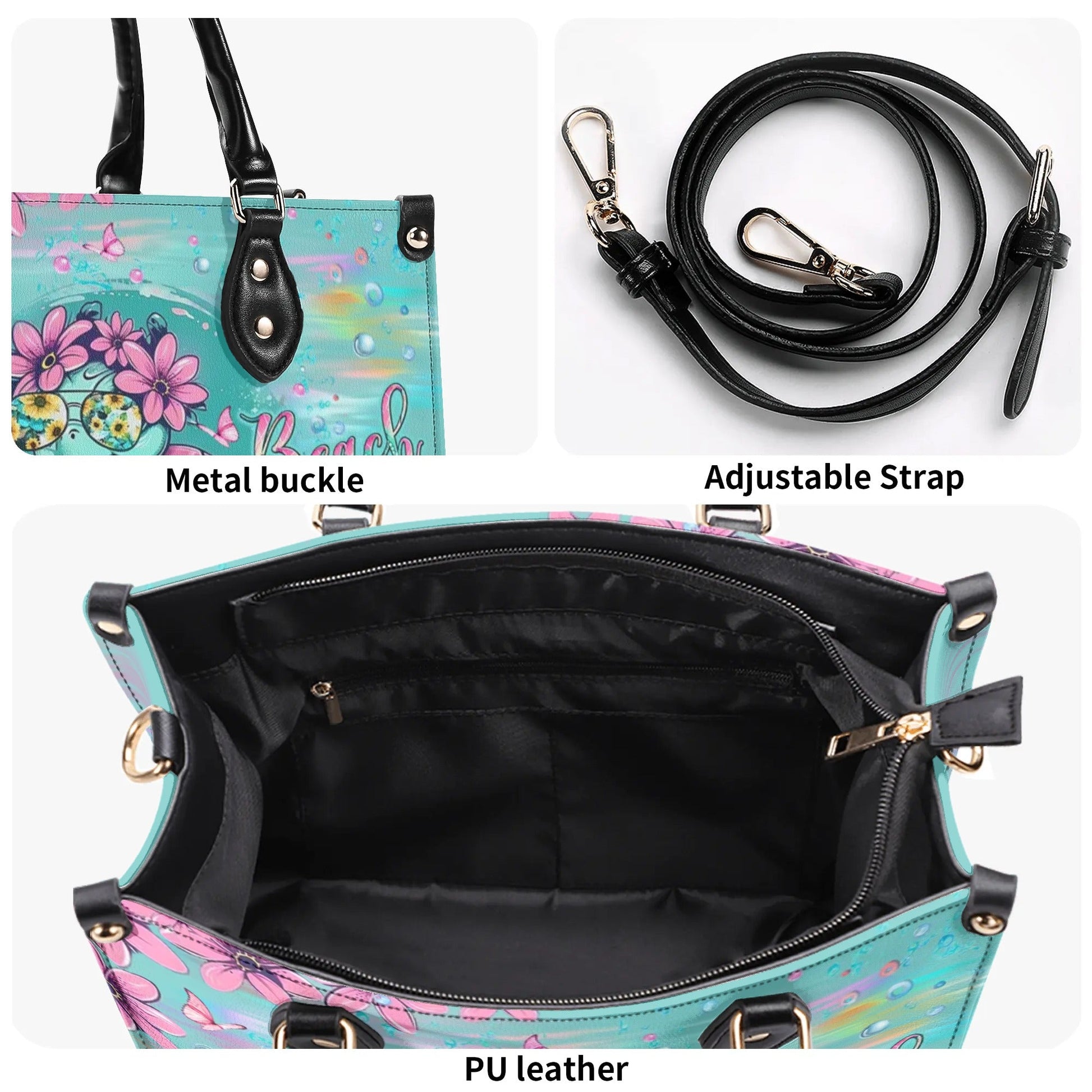 Bigcrowns DON'T WORRY BEACH HAPPY LEATHER HANDBAG T0407244