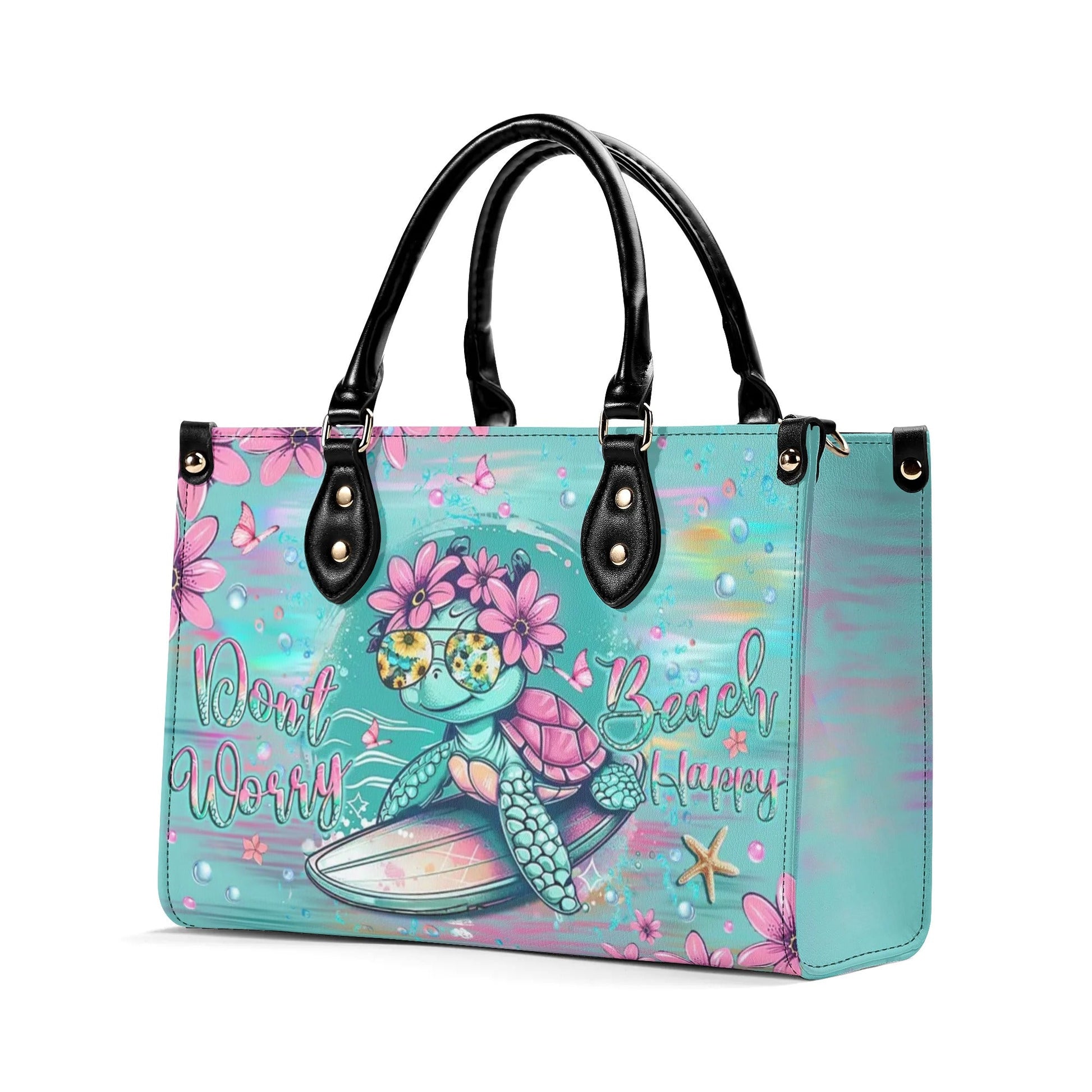 Bigcrowns DON'T WORRY BEACH HAPPY LEATHER HANDBAG T0407244