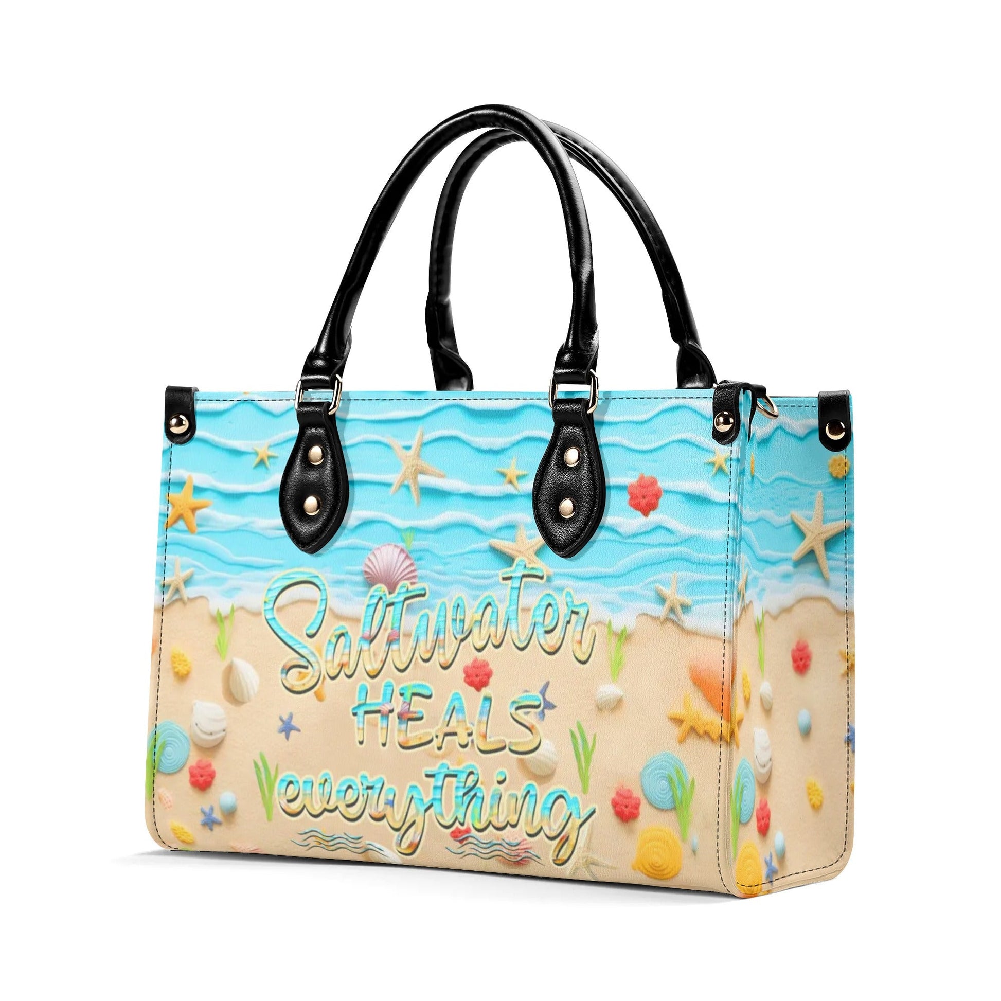 Bigcrowns SALTWATER HEALS EVERYTHING LEATHER HANDBAG N1806242