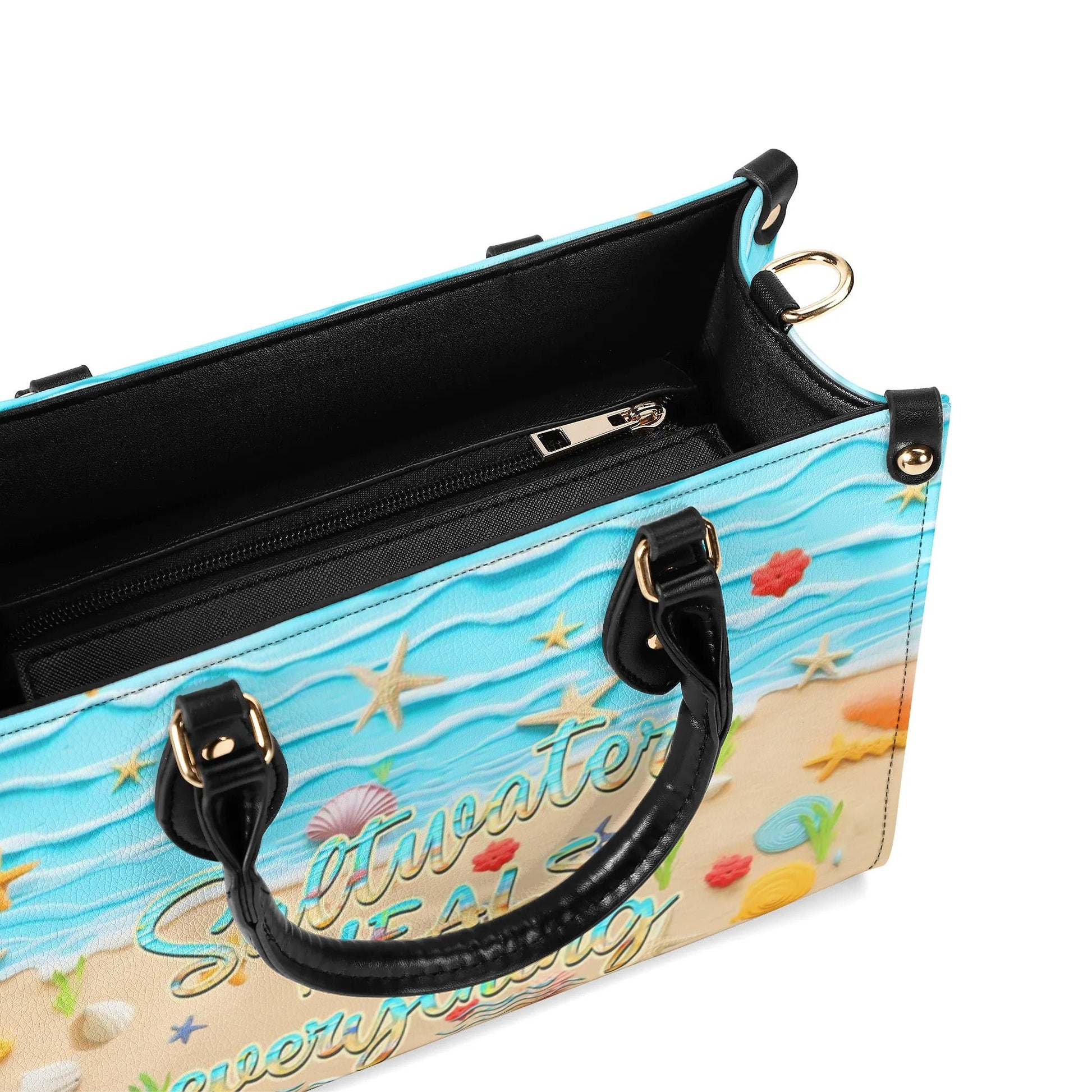 Bigcrowns SALTWATER HEALS EVERYTHING LEATHER HANDBAG N1806242