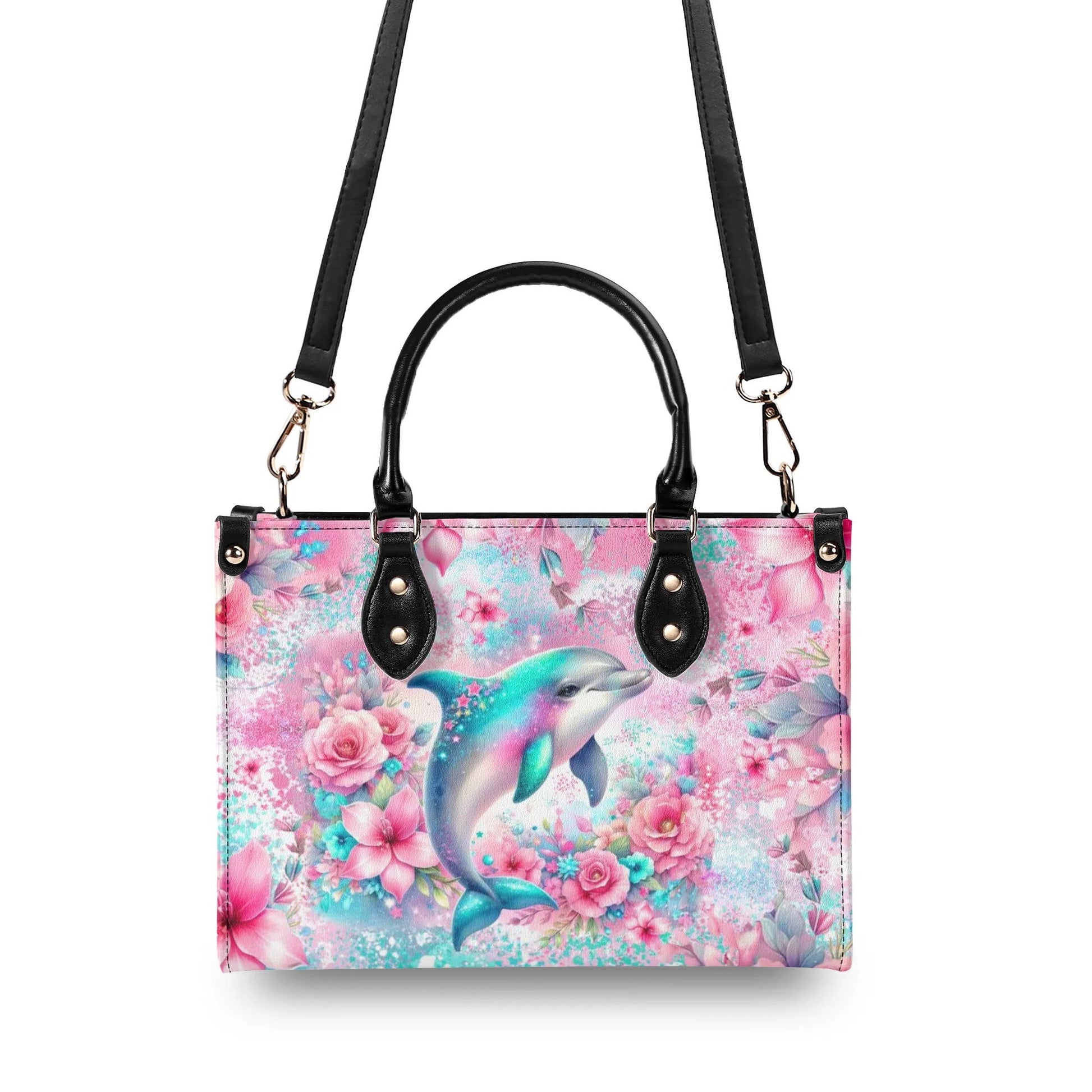 Bigcrowns DOLPHIN FLORAL LEATHER HANDBAG T1107242
