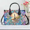 Bigcrowns LIGHTHOUSE STAINED GLASS LEATHER HANDBAG T1106242