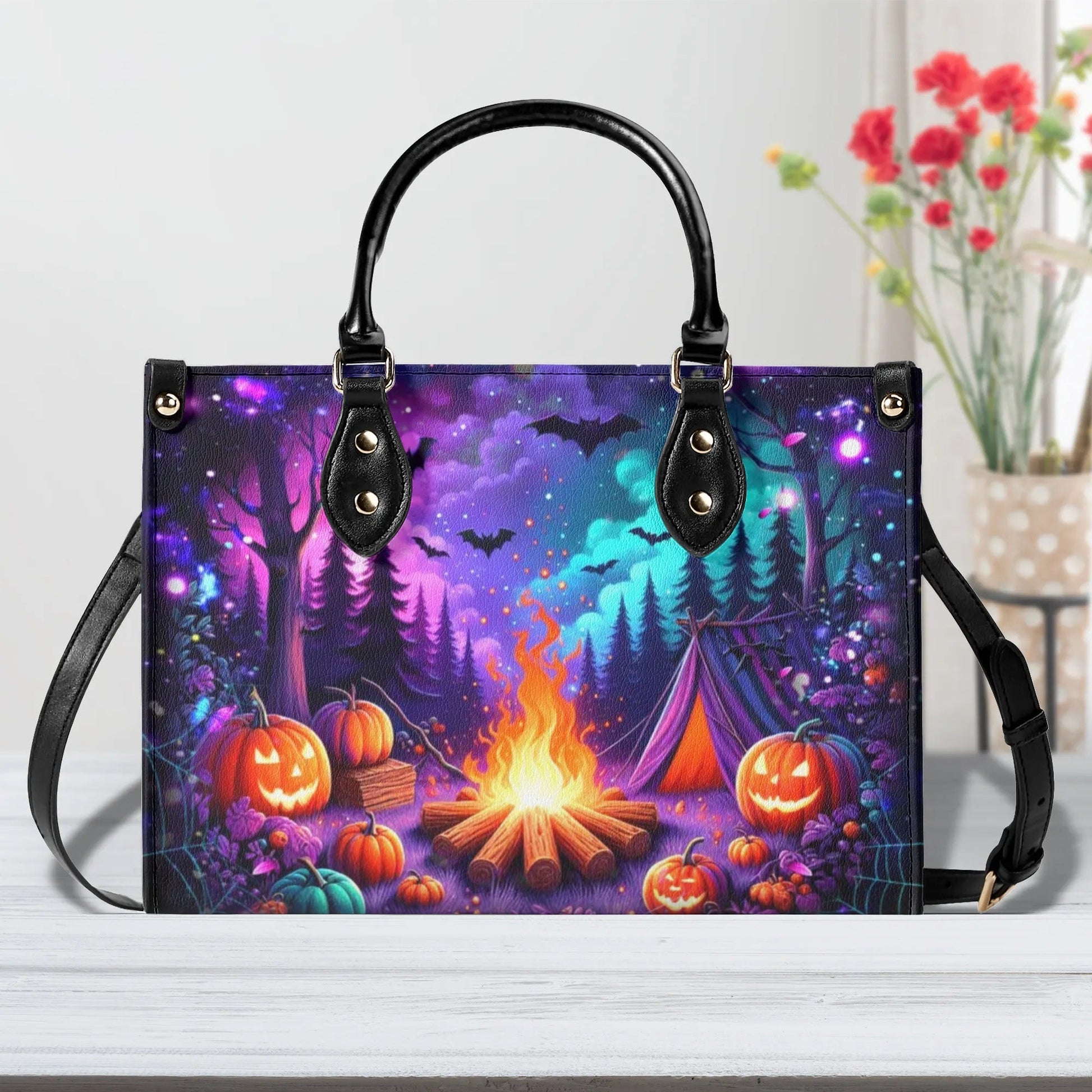 Bigcrowns GLOWING CAMPFIRE HALLOWEEN LEATHER HANDBAG YHDU2608244