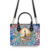 Bigcrowns LIGHTHOUSE STAINED GLASS LEATHER HANDBAG T1106242