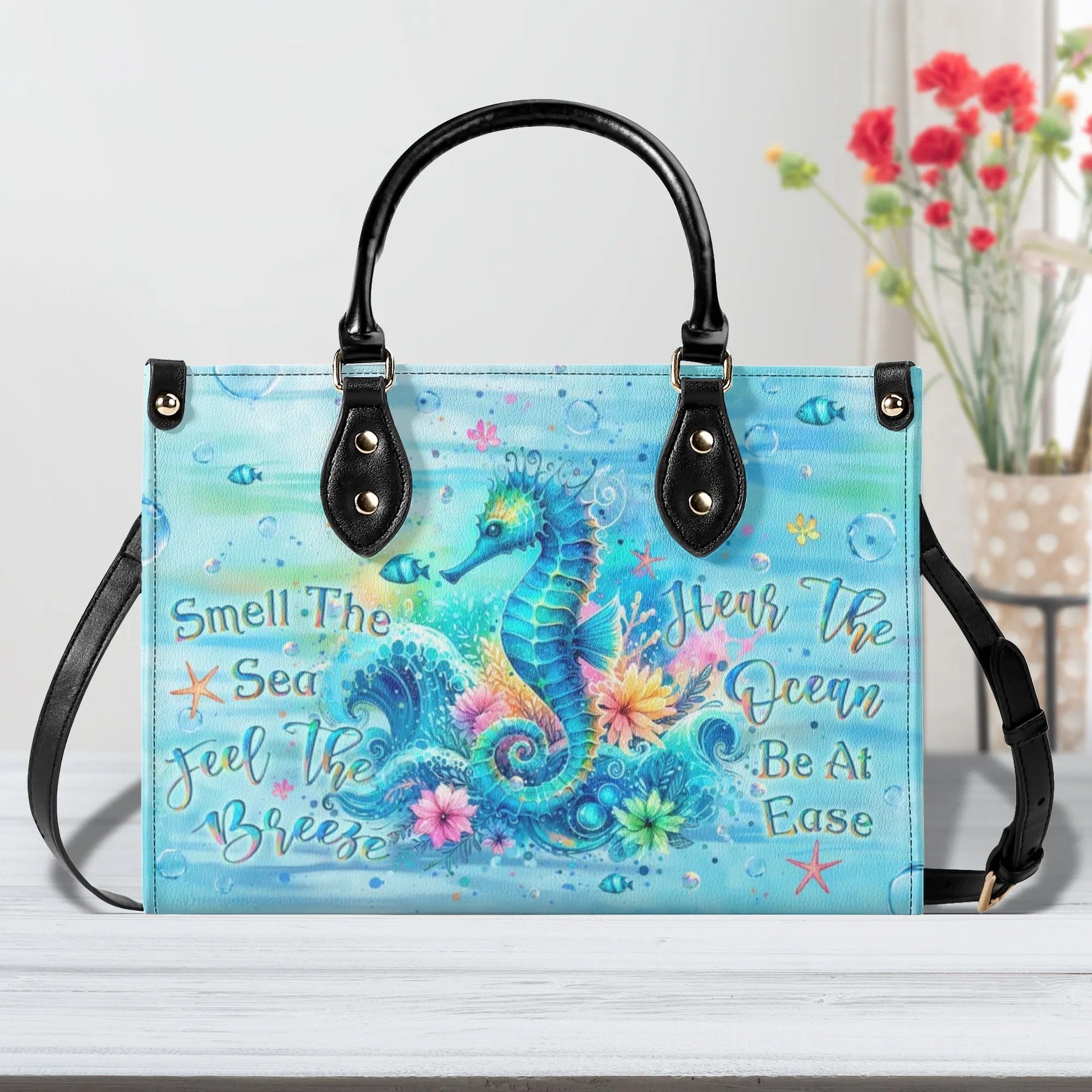 Bigcrowns SMELL THE SEA FEEL THE BREEZE LEATHER HANDBAG T1408244