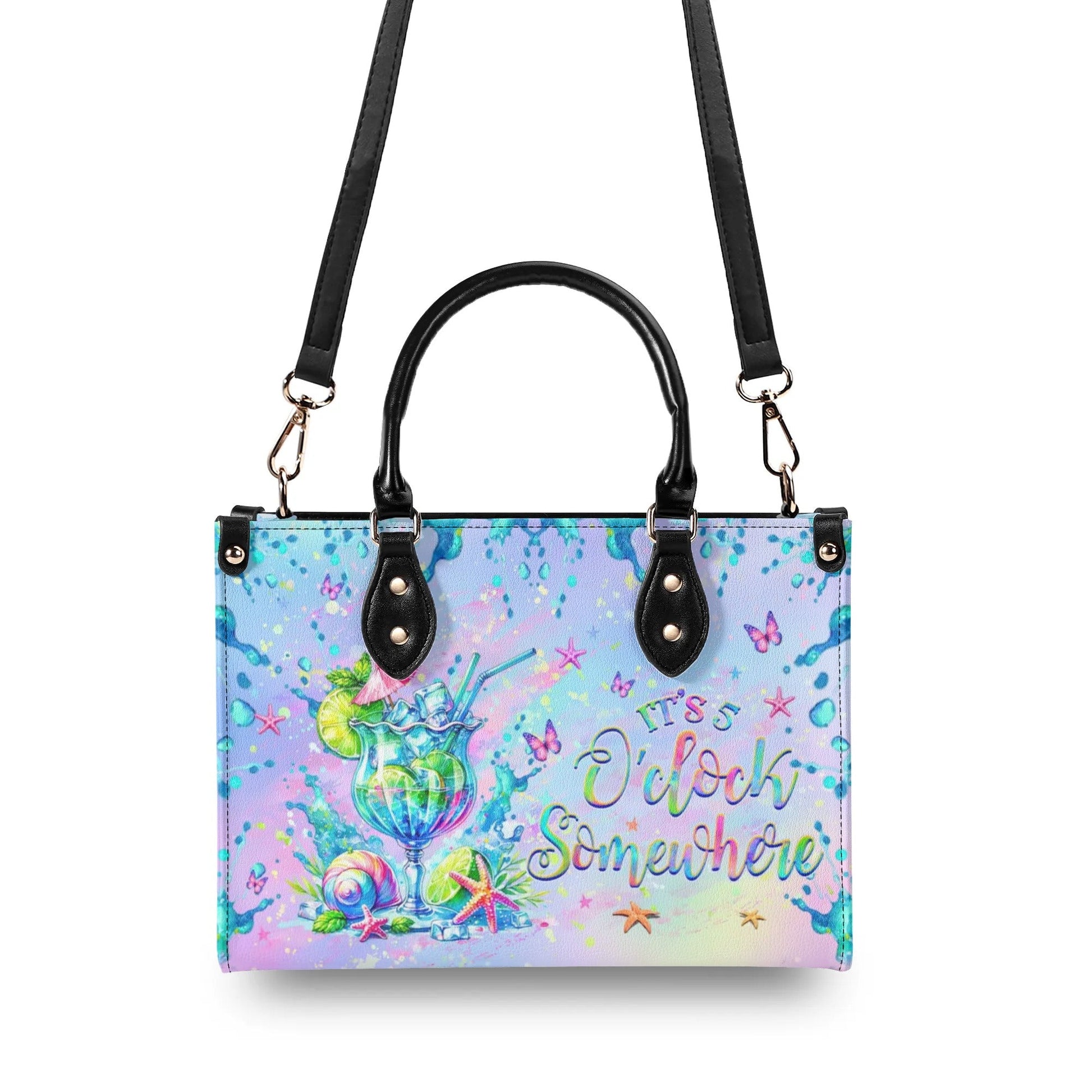 Bigcrowns IT'S 5 O'CLOCK SOMEWHERE LEATHER HANDBAG G2806244