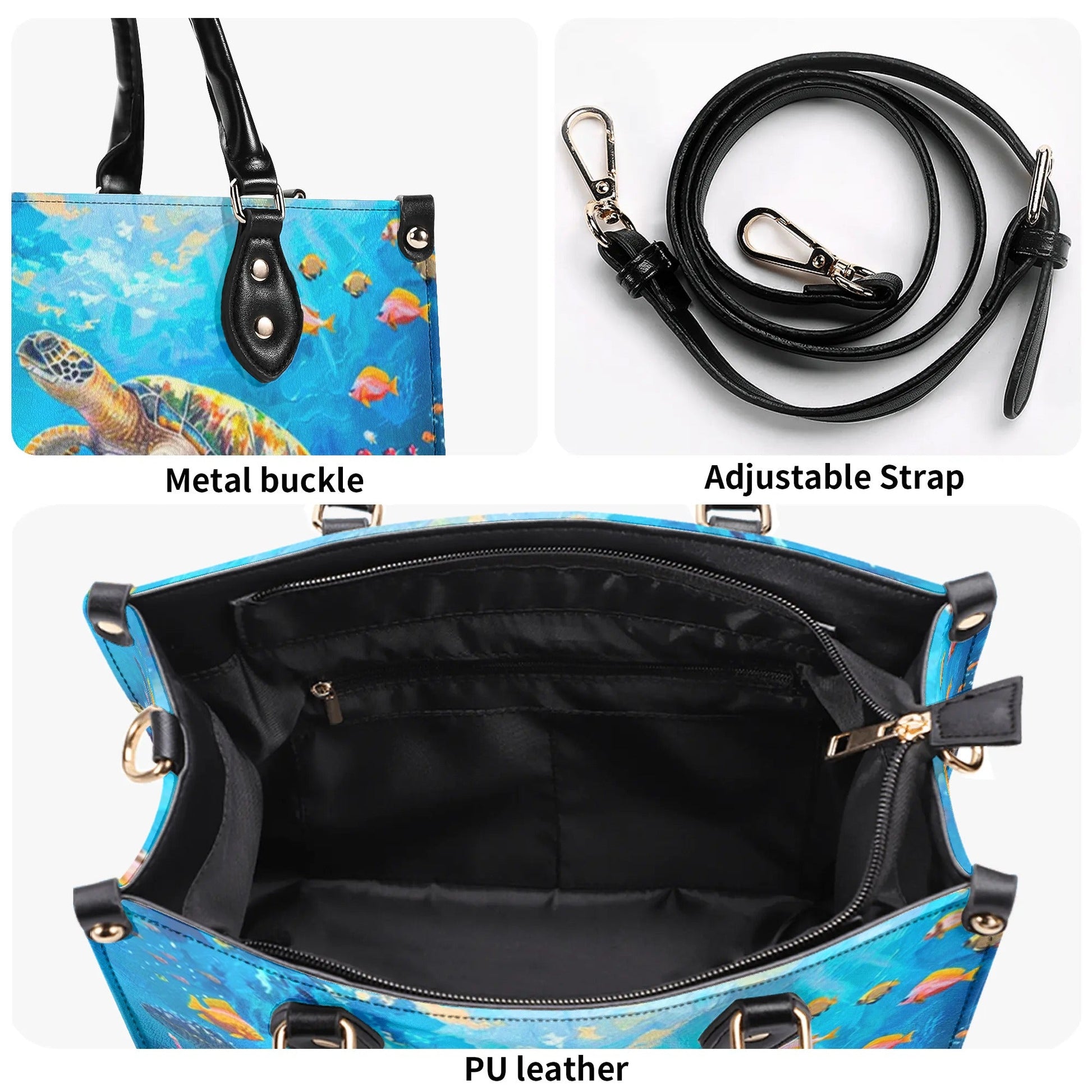 Bigcrowns OCEAN TURTLE LEATHER HANDBAG N2307244