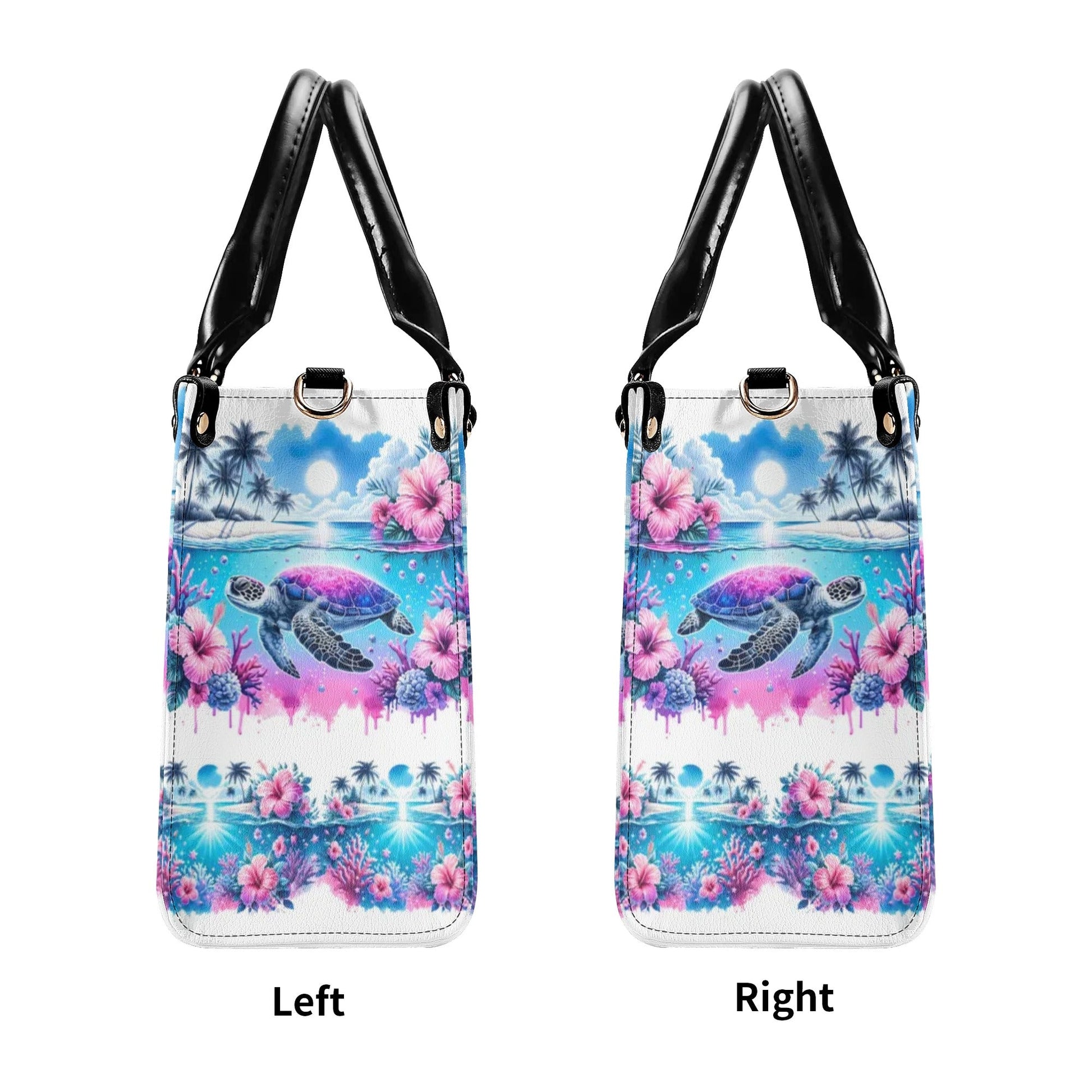 Bigcrowns SALTY SOUL FLOWER TURTLE LEATHER HANDBAG TLPQ1607241