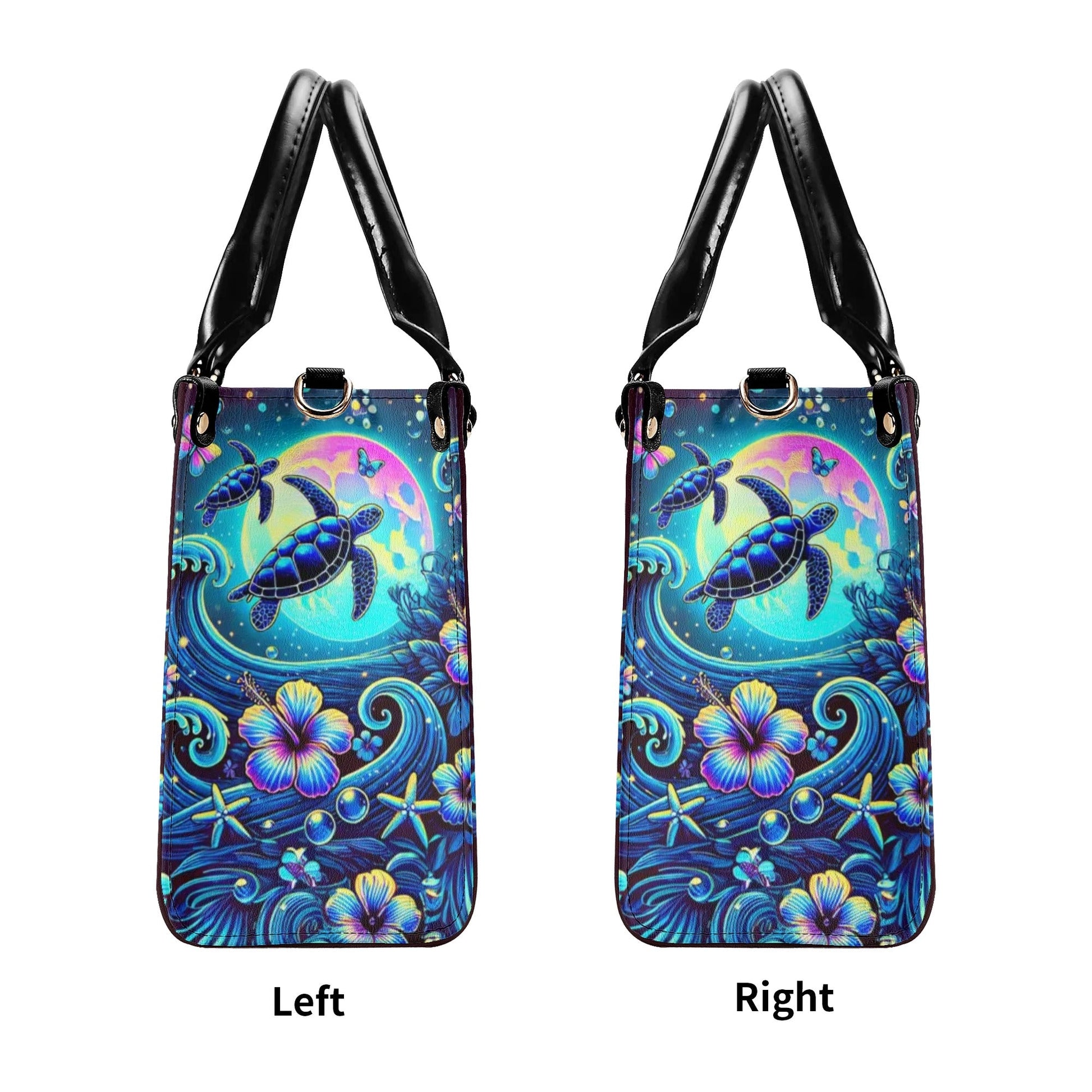 Bigcrowns TURTLE UNDER MOON LEATHER HANDBAG Z0908244