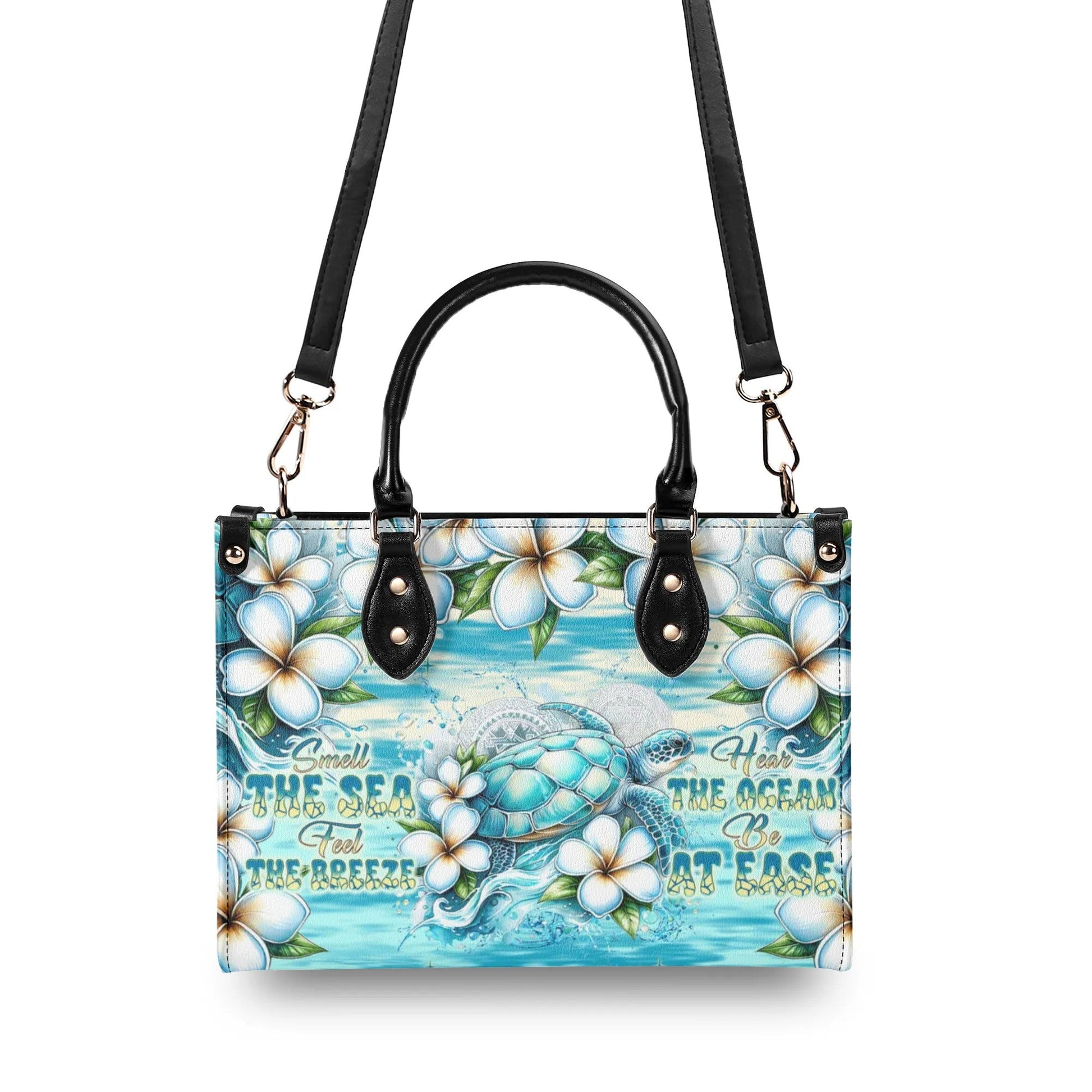 Bigcrowns SMELL THE SEA FEEL THE BREEZE TURTLE LEATHER HANDBAG T1007244