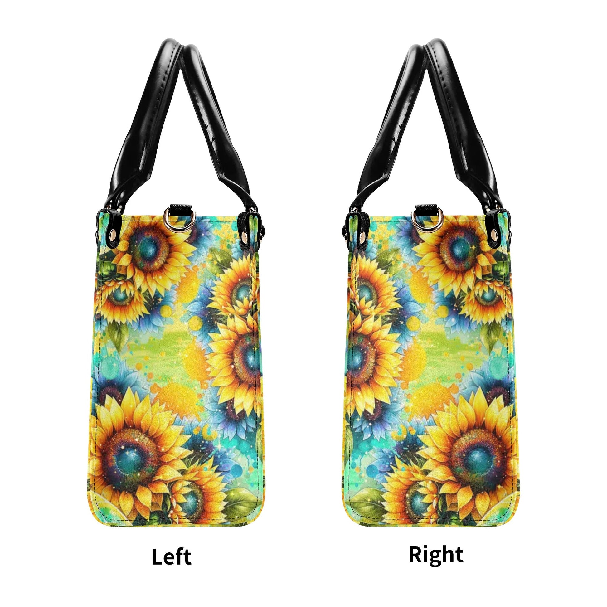 Bigcrowns LIFE IS BETTER WITH TURTLE SUNFLOWER LEATHER HANDBAG T2108244