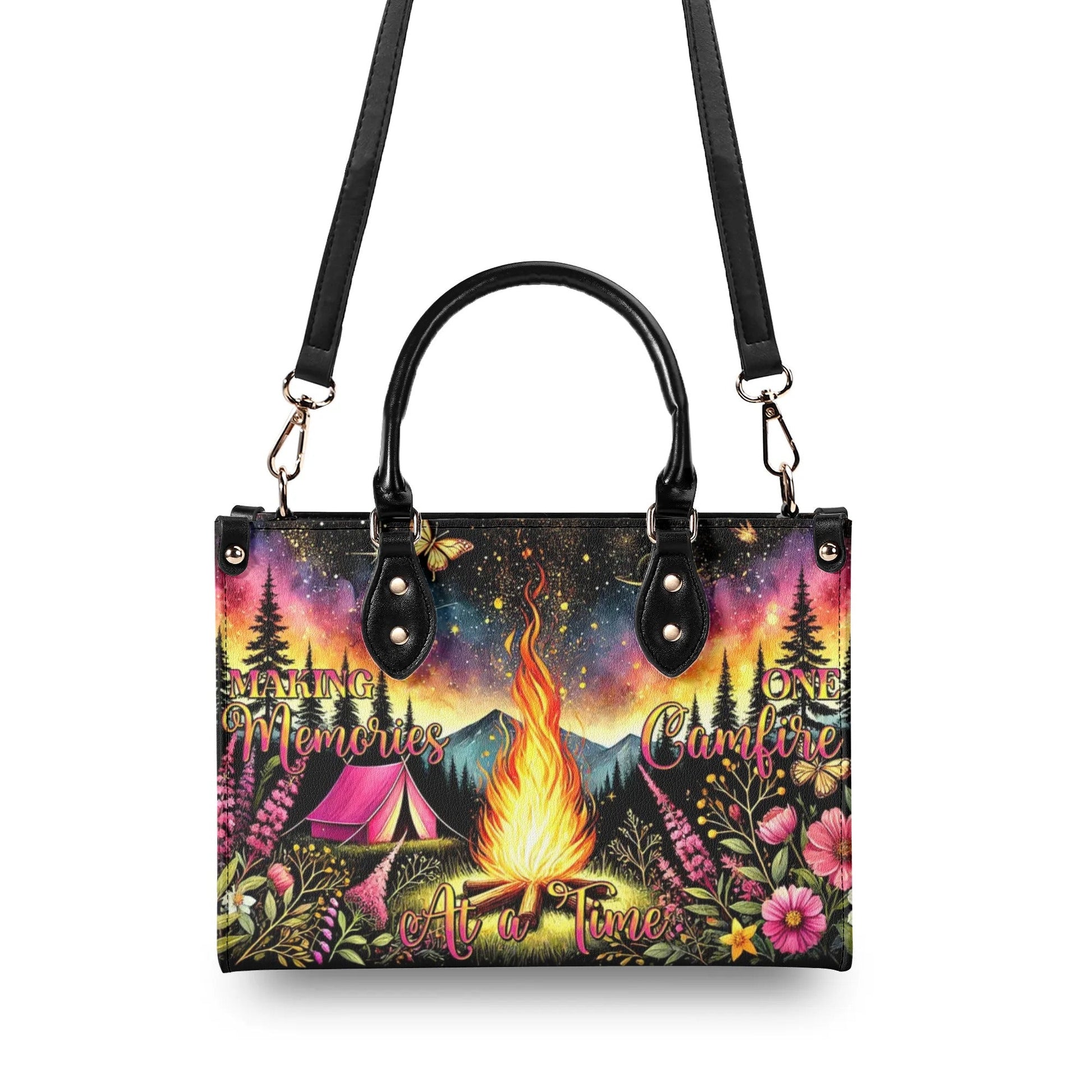 Bigcrowns MAKING MEMORIES ONE CAMPFIRE AT A TIME LEATHER HANDBAG TYTM0207242