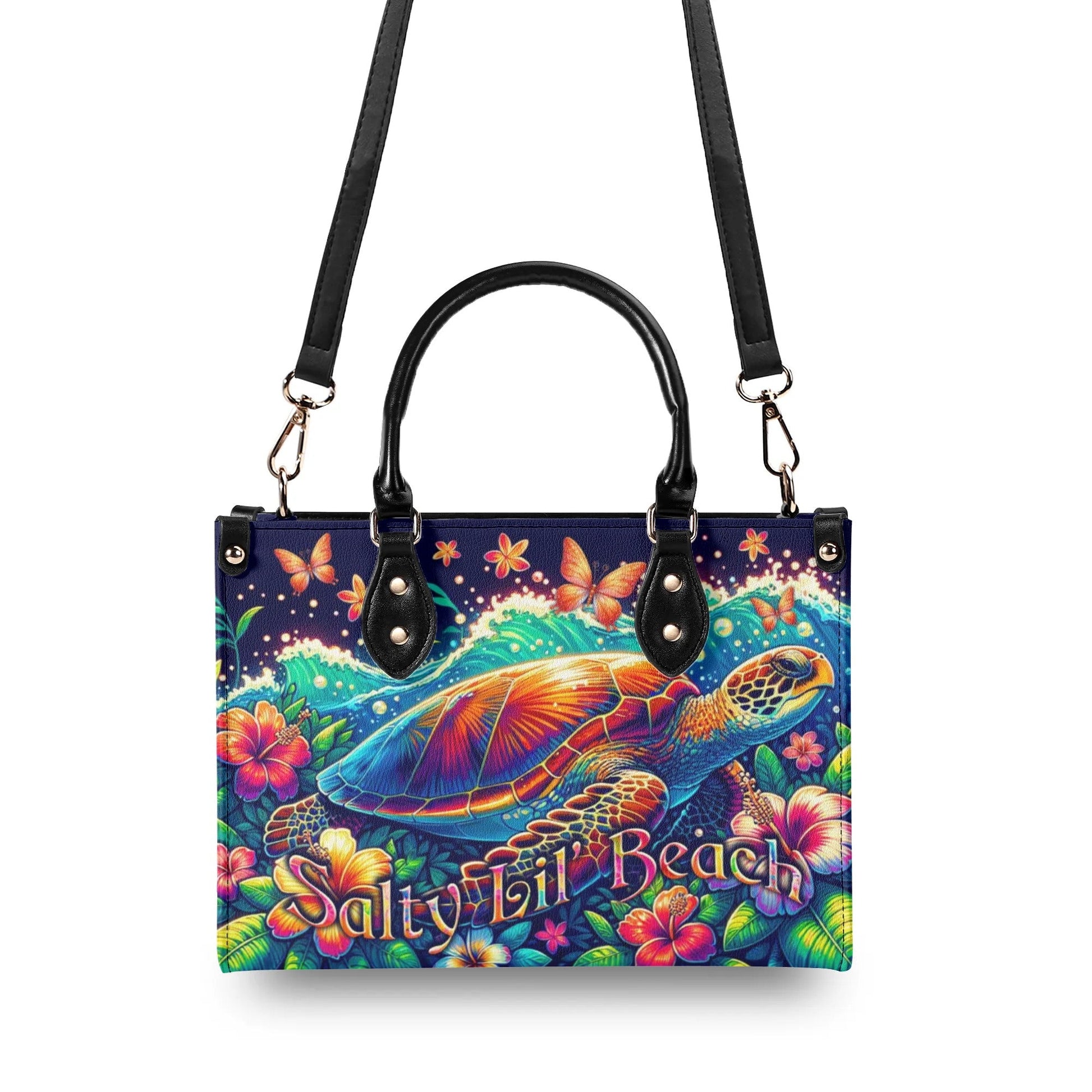 Bigcrowns SALTY LIL' BEACH TURTLE LEATHER HANDBAG O0507245