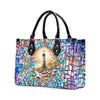 Bigcrowns LIGHTHOUSE STAINED GLASS LEATHER HANDBAG T1106242