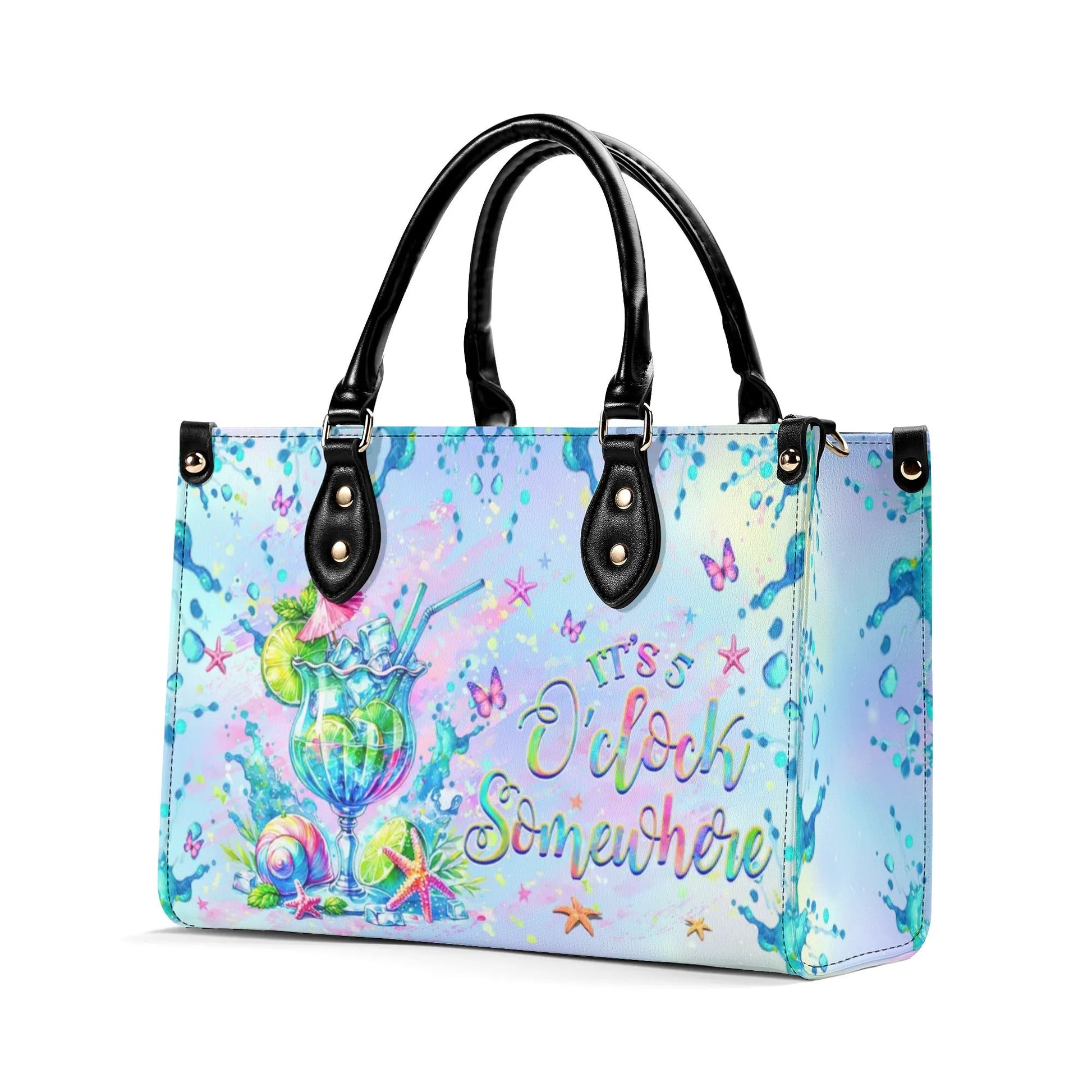 Bigcrowns IT'S 5 O'CLOCK SOMEWHERE LEATHER HANDBAG G2806244