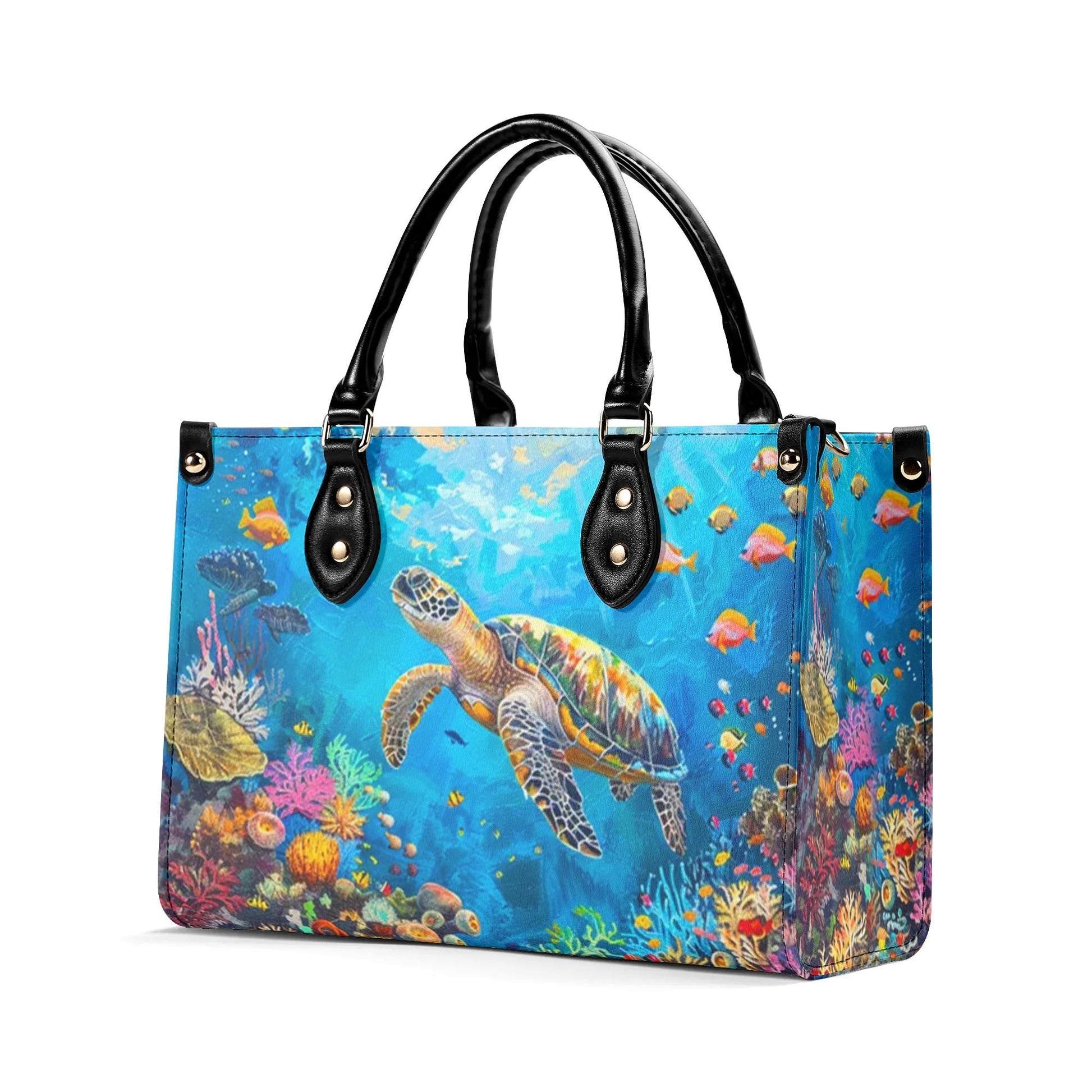 Bigcrowns OCEAN TURTLE LEATHER HANDBAG N2307244