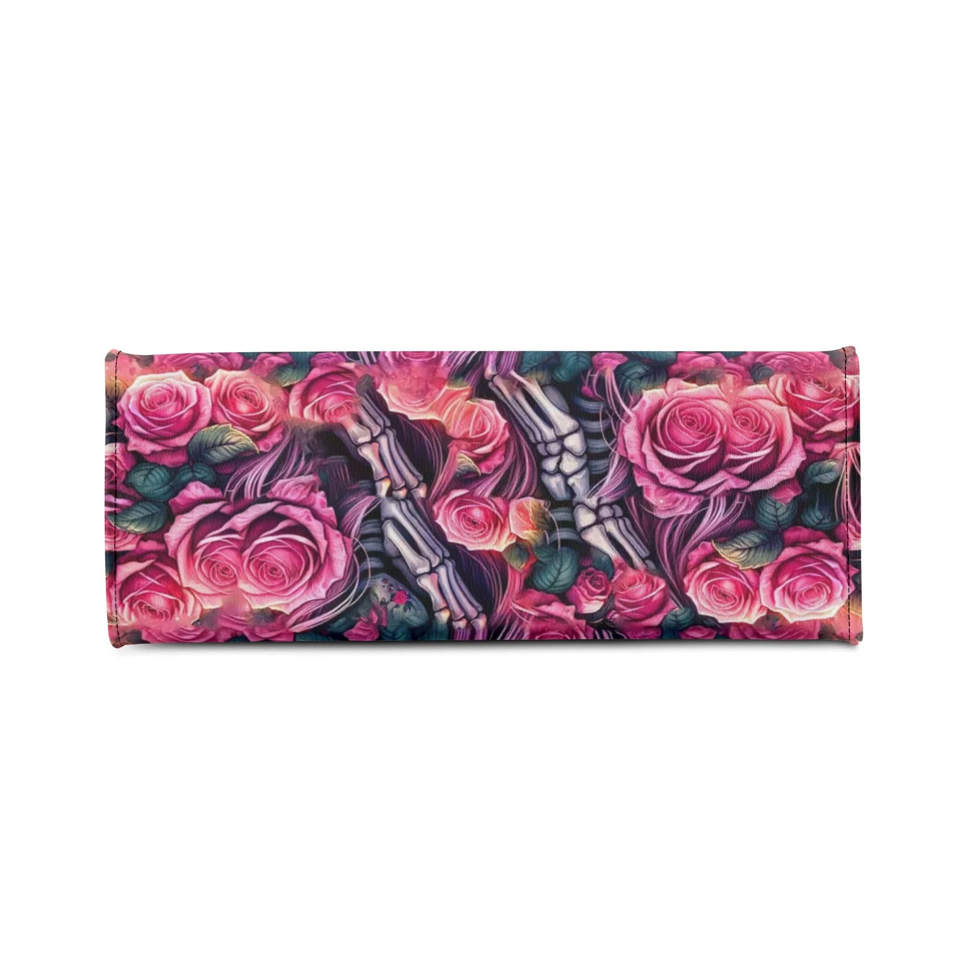 SKULL LADY WITH ROSE LEATHER HANDBAG - TLTR1306244